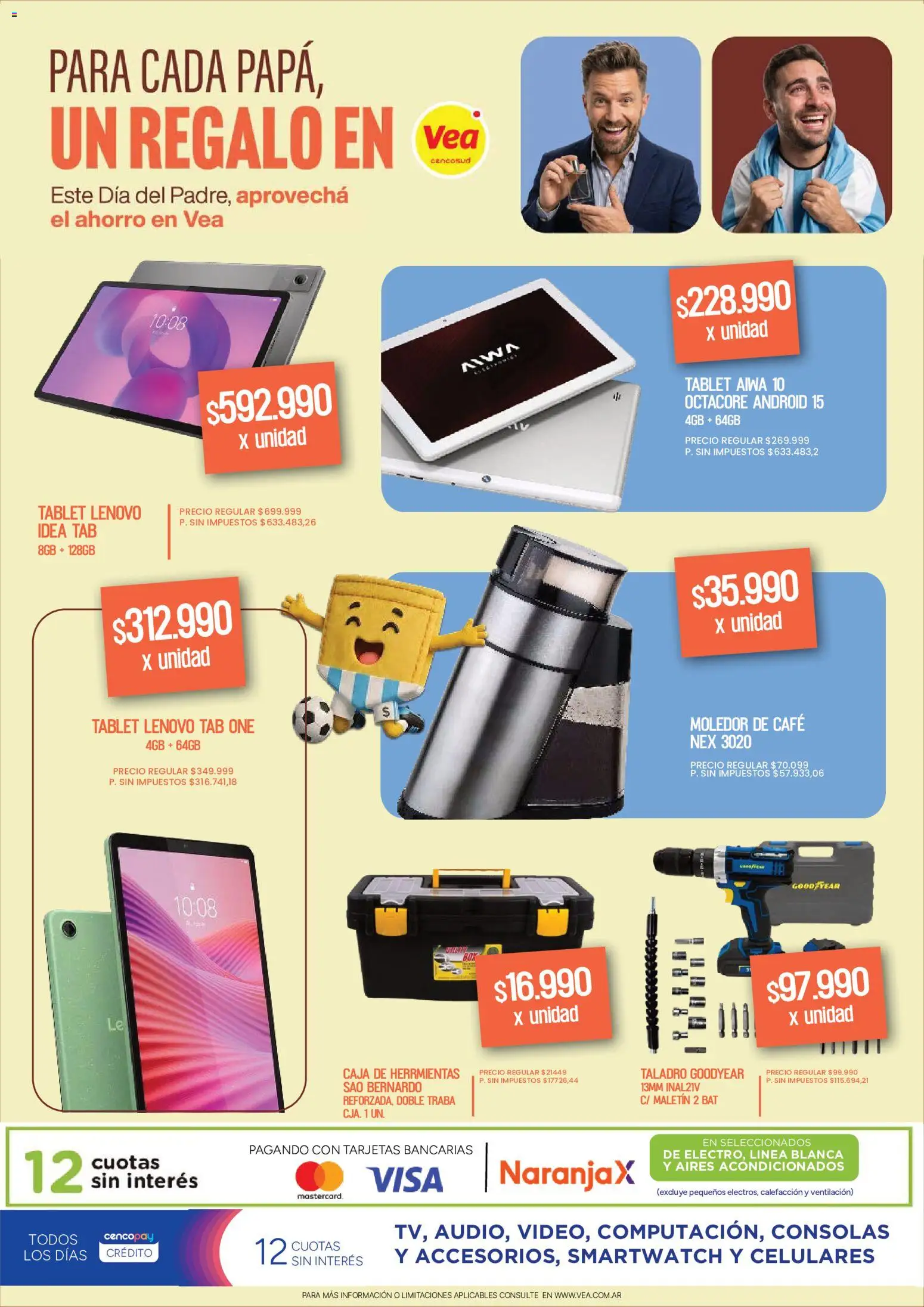 Vea - Día del Padre │ válido desde el 08.06.2026 | Página: 23 | Productos: Tablet, Café, Taladro, Maletin