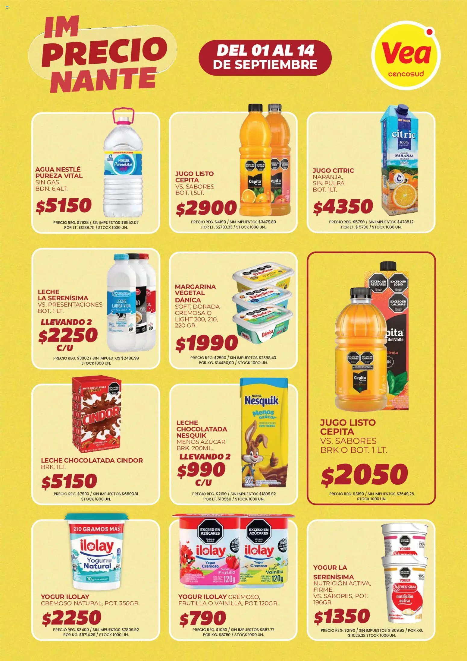Vea - Folleto imPRECIOnante | Córdoba │ válido desde el 01/09/2026 | Página: 9 | Productos: Agua, Leche, Yogur, Margarina