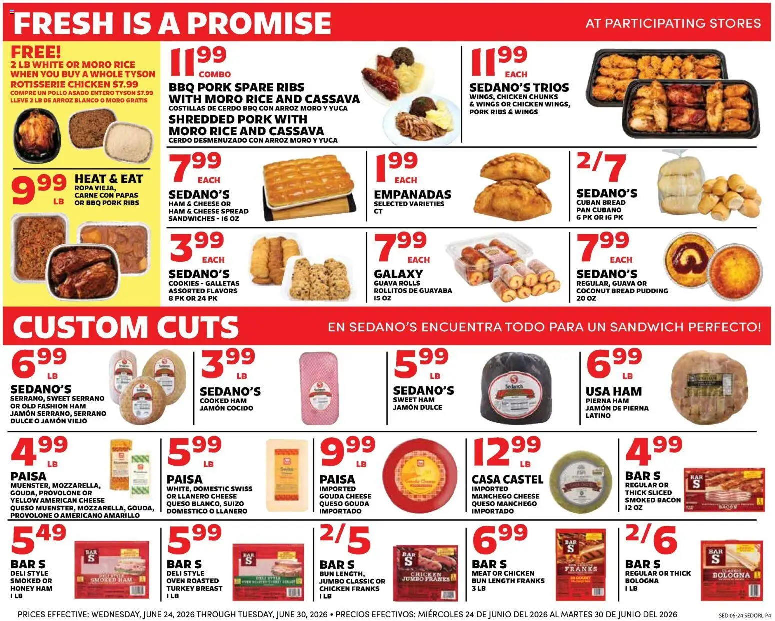 Sedano's Weekly Ad - valid from 06/24/2026 | Page: 4 | Products: Pan, Pork, Rice, Oven