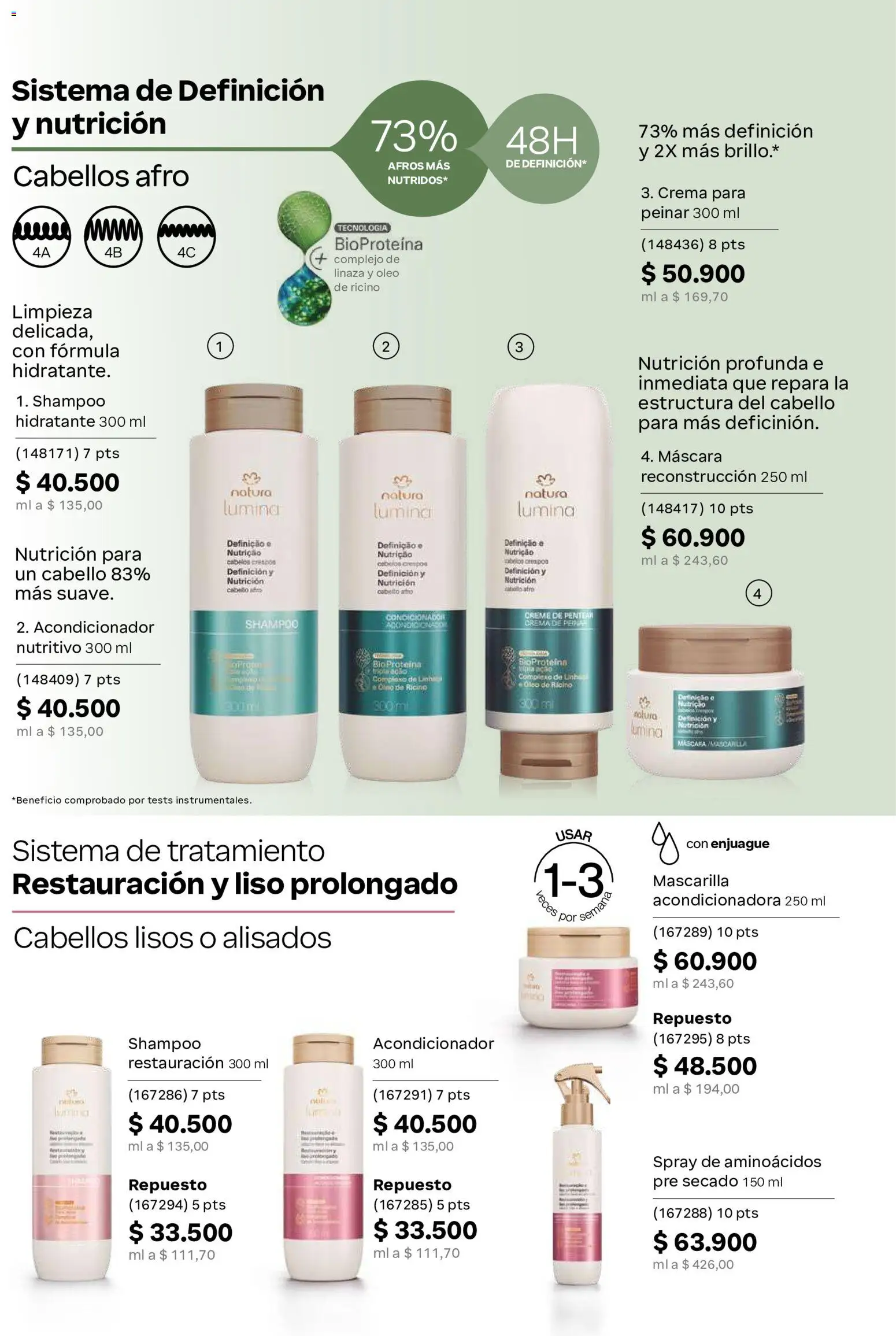 Natura revista - valida desde el 22/07/2026 | Página: 147 | Productos: Crema, Proteína, Shampoo, Brillo