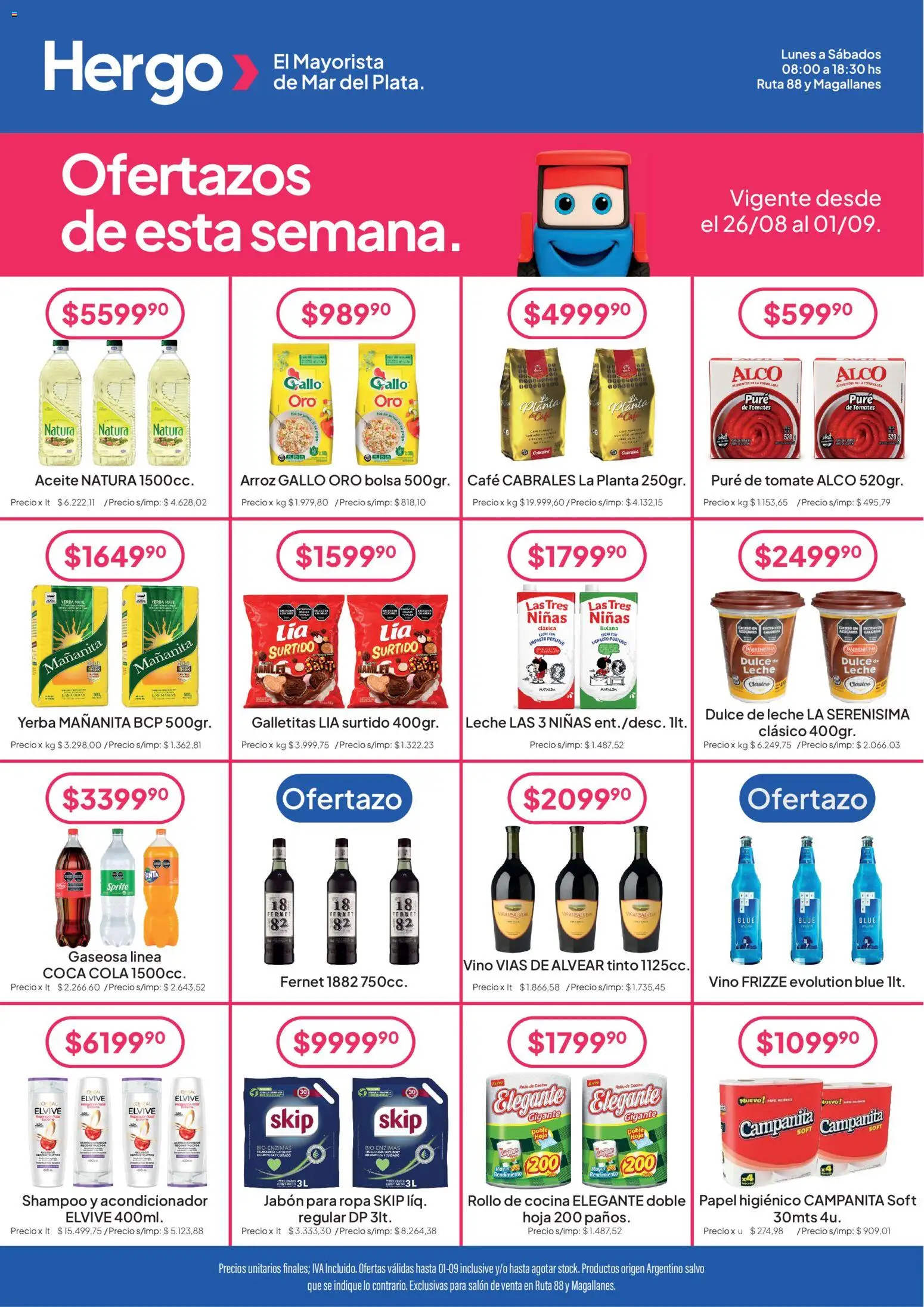Hergo catálogo │ válido desde el 26/08/2026 | Página: 1 | Productos: Galletitas, Pollo, Vino, Arroz
