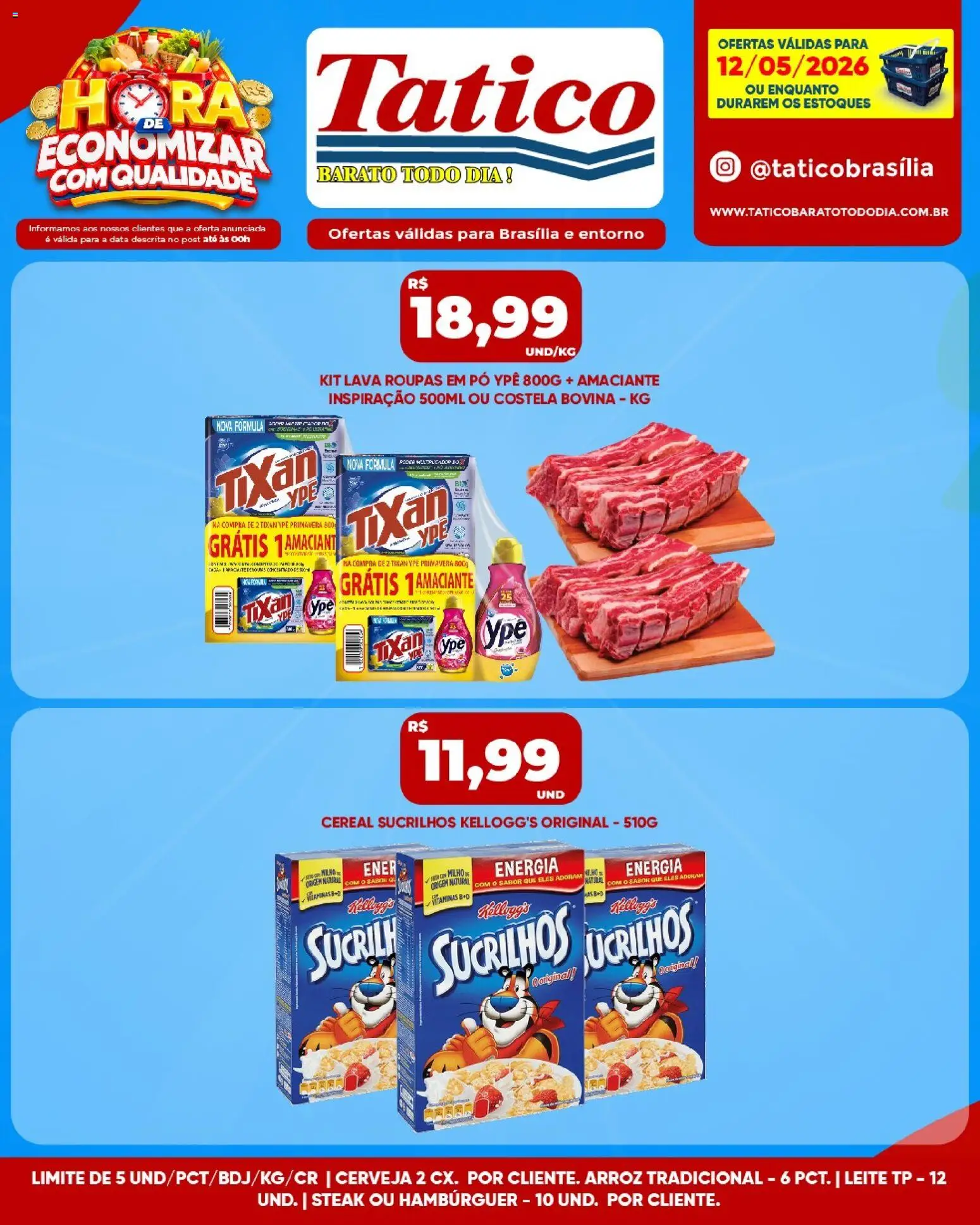 Tatico Folheto - válido de 12.05.2026 | Página: 12 | Produtos: Pó, Leite, Roupas, Amaciante
