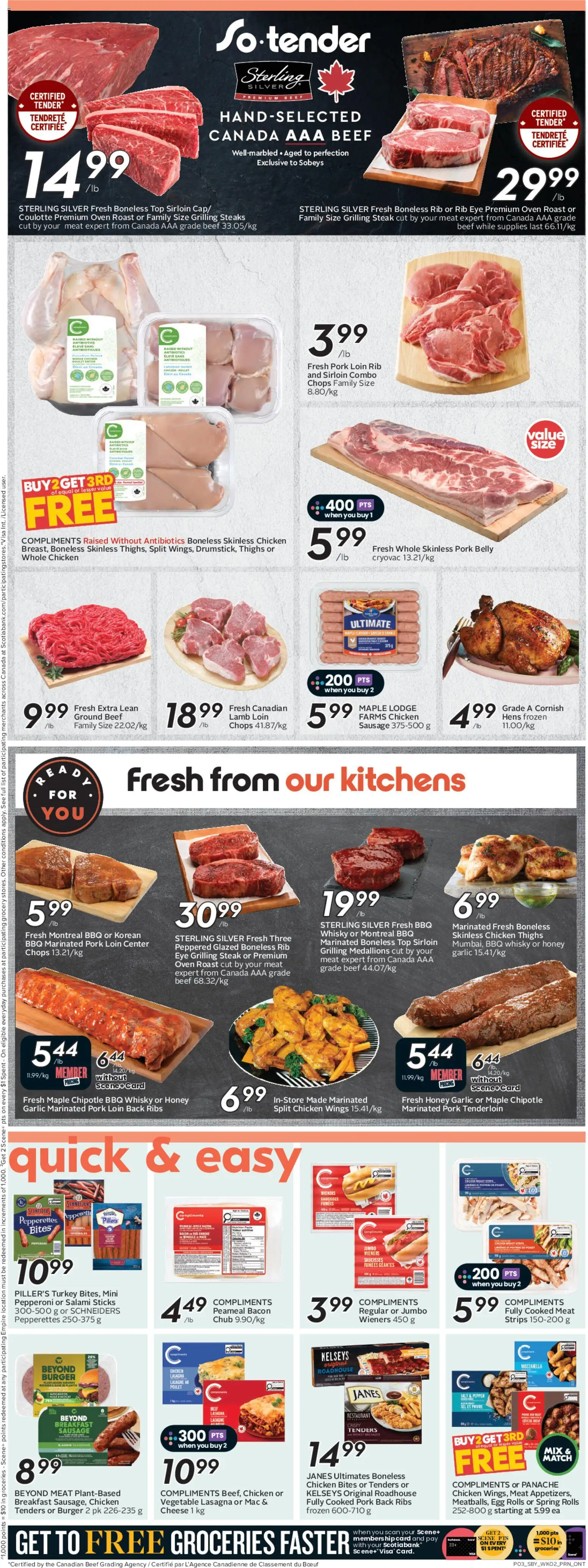 Sobeys flyer valid from 07.05.2026 | Page: 6 | Products: Beef, Oven, Chicken, Pork