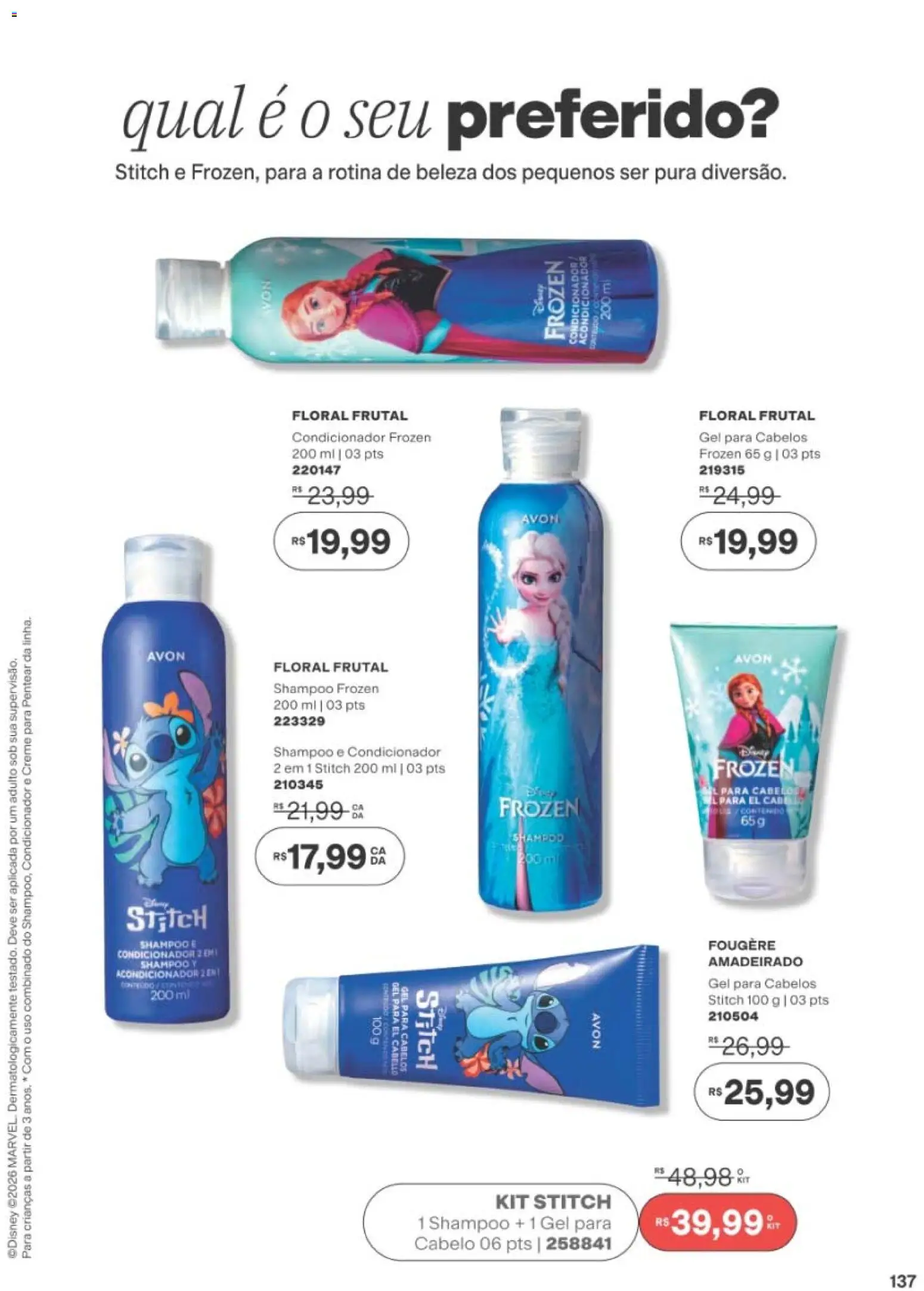 Avon Folheto - válido de 19/07/2026 | Página: 137 | Produtos: Shampoo, Condicionador, Creme, Creme para pentear