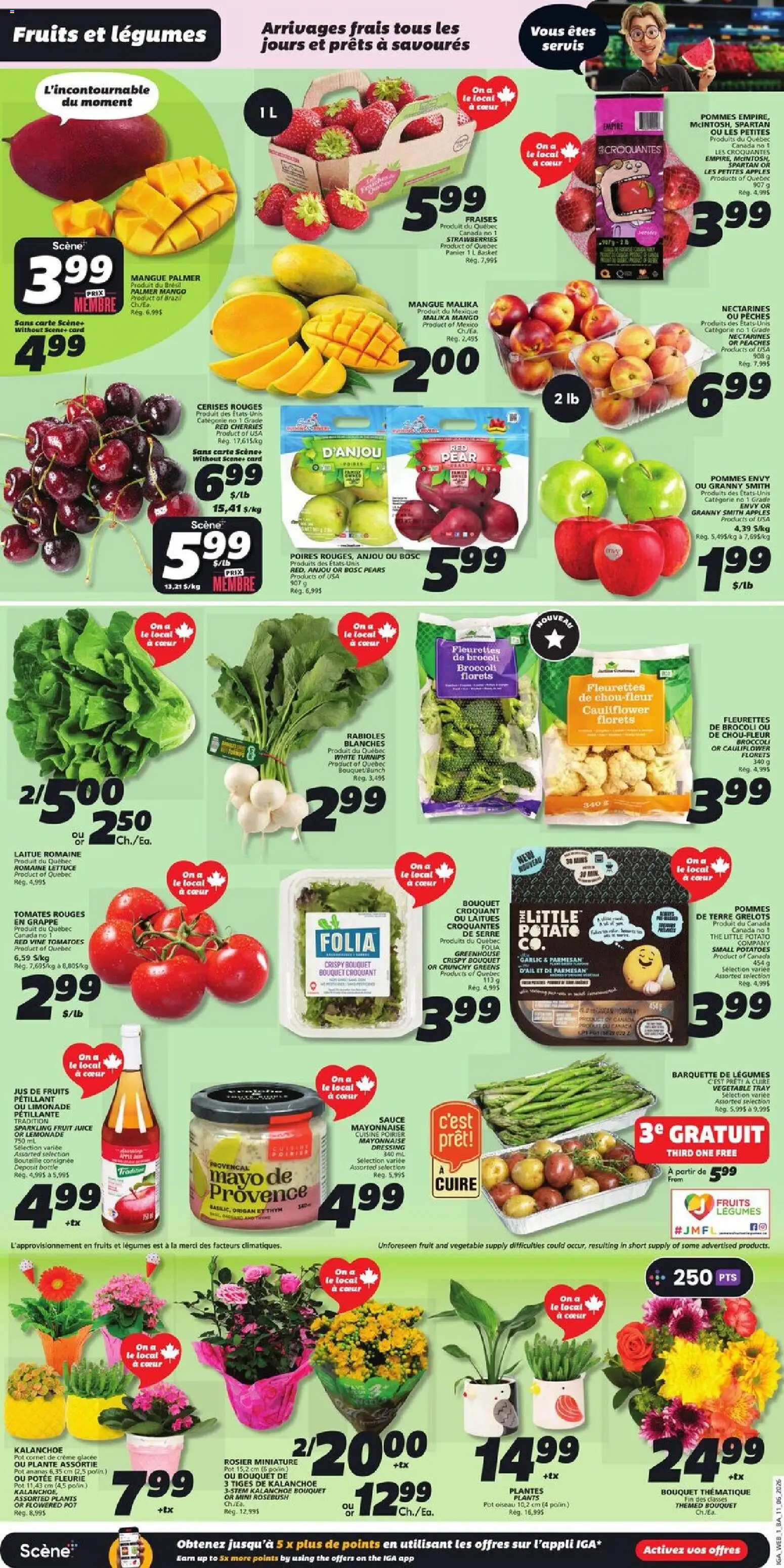 IGA flyer valid from 11.06.2026 | Page: 3 | Products: Strawberries, Juice, Apples, Tomatoes