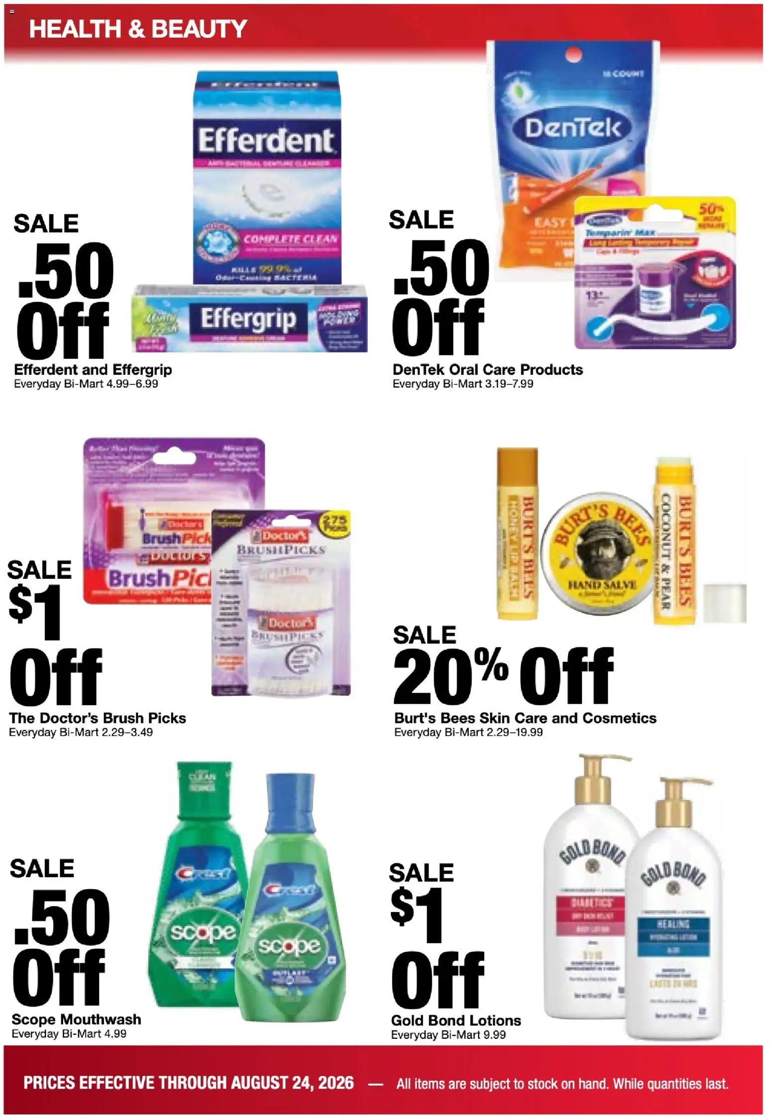 Bi-Mart Weekly Ad - valid from 08/18/2026 | Page: 22 | Products: Brush, Honey, Mouthwash, Pear
