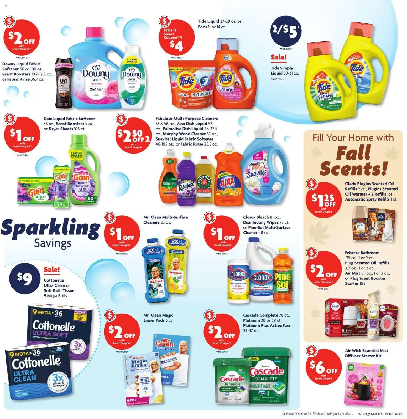 Family Dollar Current Ad - TX - valid from 09/13/2026 | Page: 9 | Products: Bath, Fabric softener, Pads, Starter