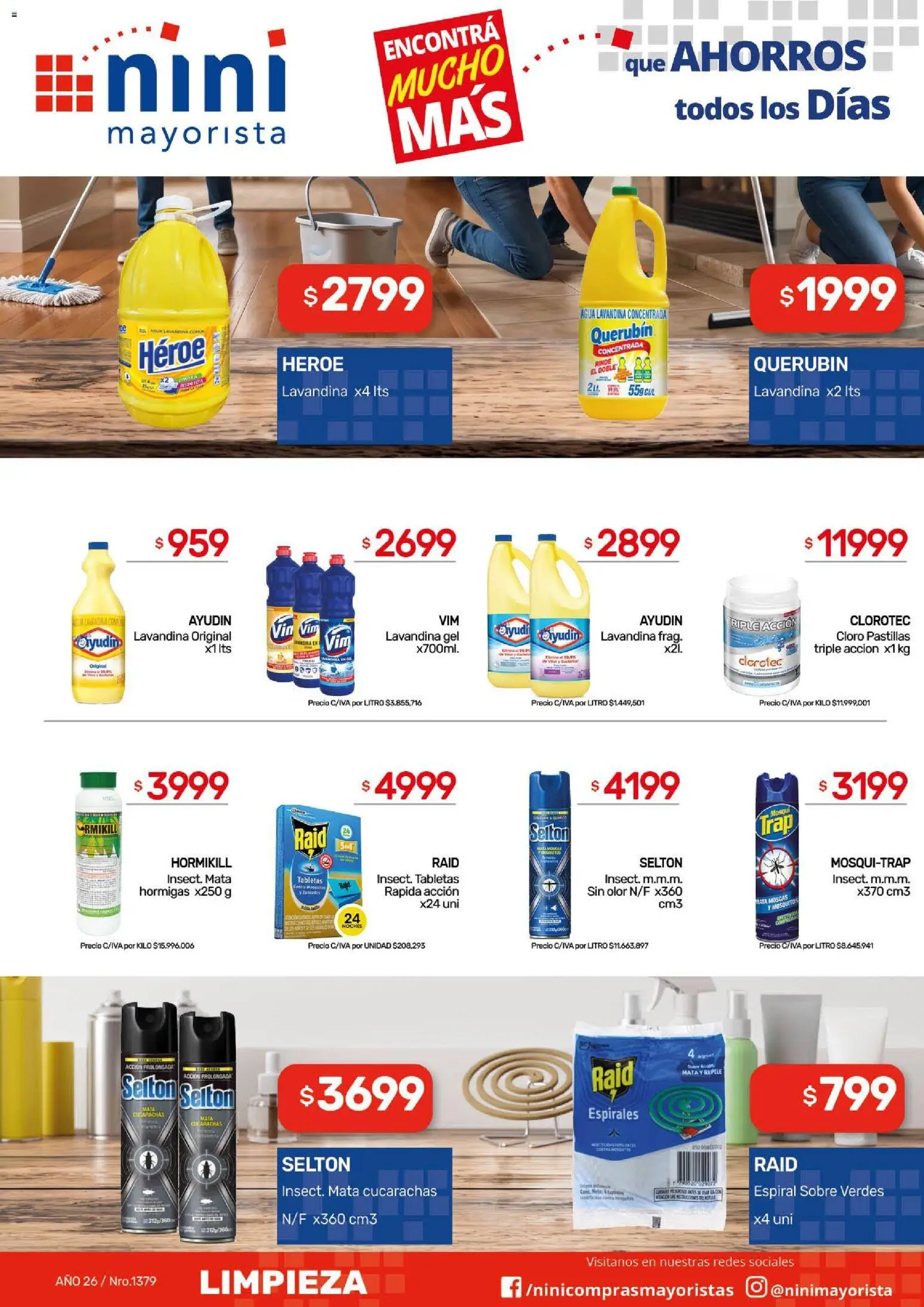NINI Mayorista catálogo │ válido desde el 28/09/2026 | Página: 11 | Productos: Mata moscas, Lavandina, Sobre, Agua