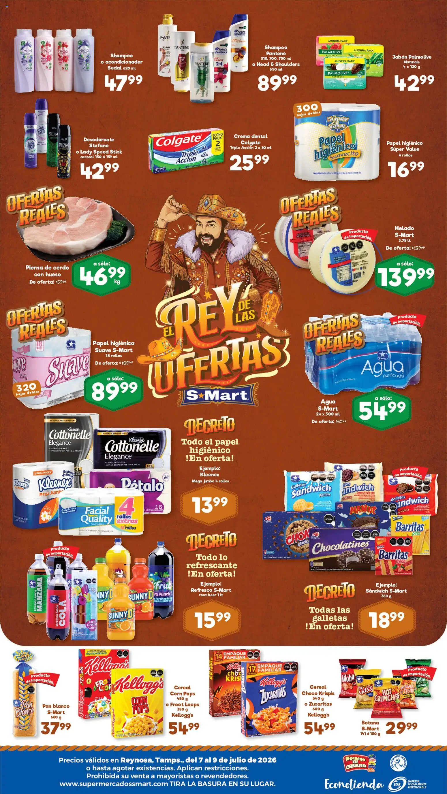 Nuevas ofertas de S-Mart válidas en toda la República Mexicana desde el 07/07/2026. ¡Encuentra las mejores ofertas en S-Mart folleto Reynosa! | Página: 2 | Productos: Refresco, Piña, Papel higiénico, Acondicionador