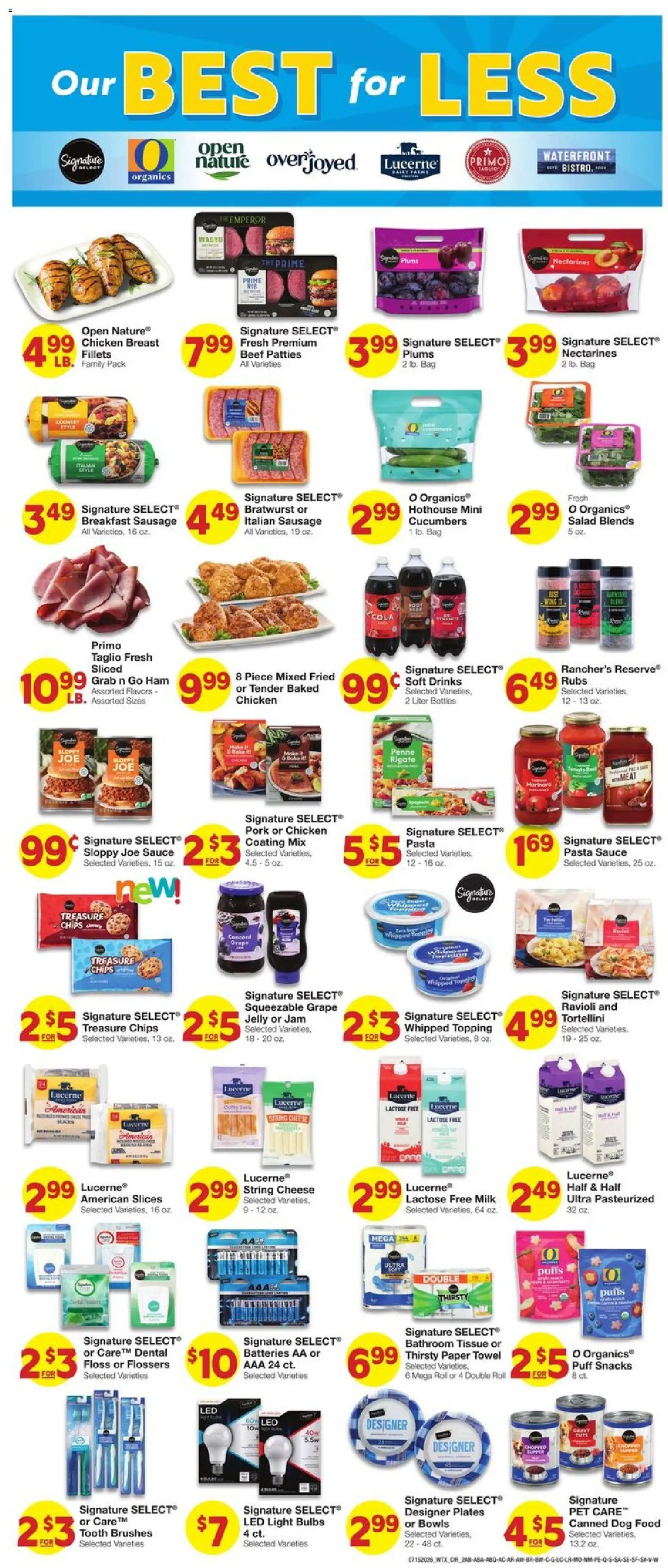 United Supermarkets Weekly Ad - valid from 07/15/2026 | Page: 3 | Products: Brushes, Milk, Cucumbers, Sausage
