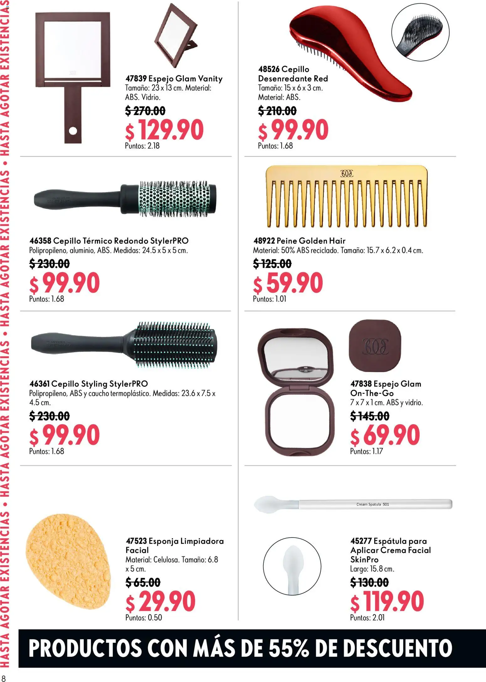 Nuevas ofertas de Oriflame válidas en toda la República Mexicana desde el 18/07/2026. ¡Encuentra las mejores ofertas en Oriflame catálogo Venta Especial! | Página: 8 | Productos: Espátula, Cepillo, Esponja, Espejo