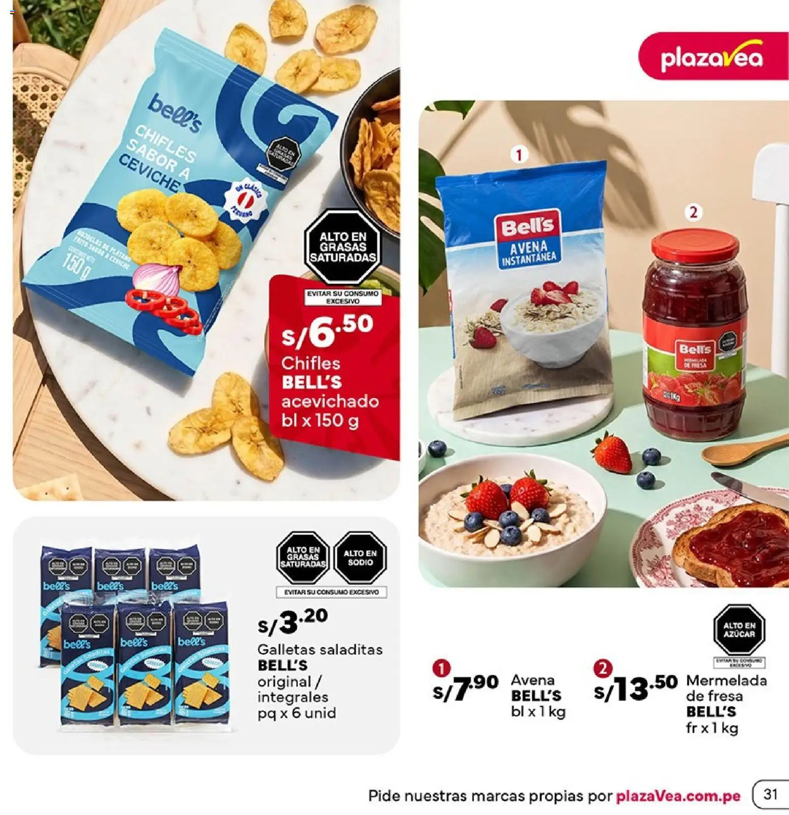 Catálogo Plaza Vea válido desde 16/07/2026 | Página: 31 | Productos: Galletas, Avena, Mermelada