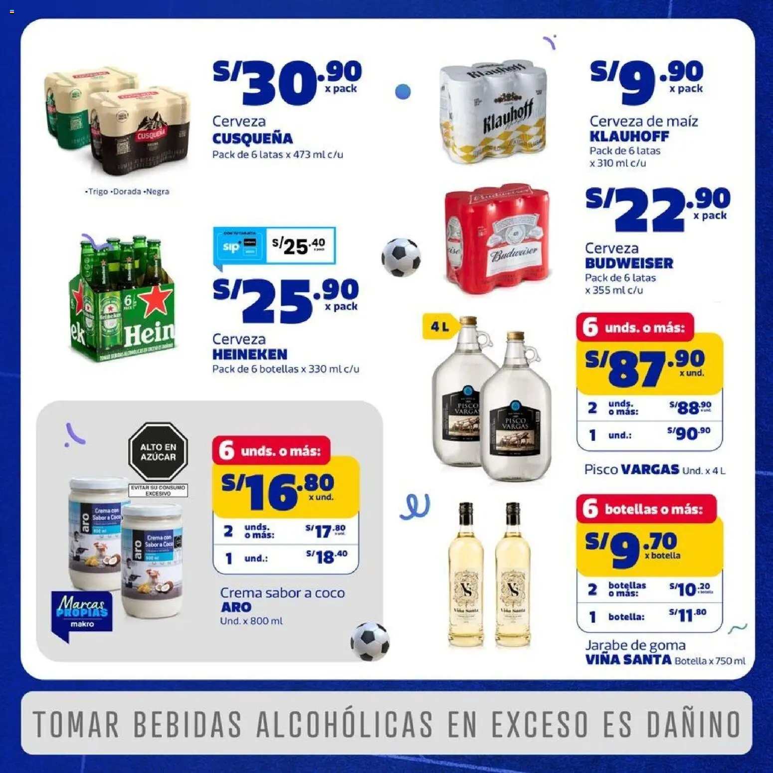 Catálogo Makro válido desde 02/07/2026 | Página: 3 | Productos: Cerveza, Crema