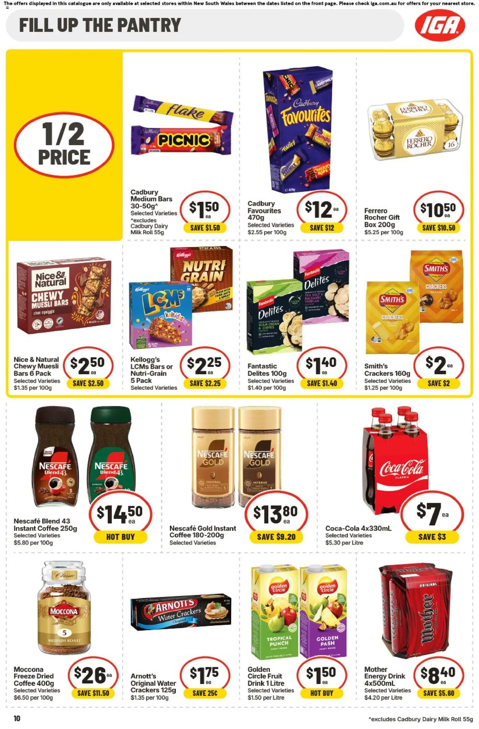 IGA catalogue - valid from 01/07/2026 | Page: 10 | Products: Milk, Sour cream, Water, Moccona