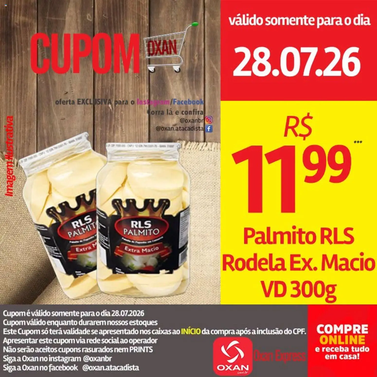 Oxan Atacadista Folheto - válido de 28/07/2026 | Página: 3 | Produtos: Palmito
