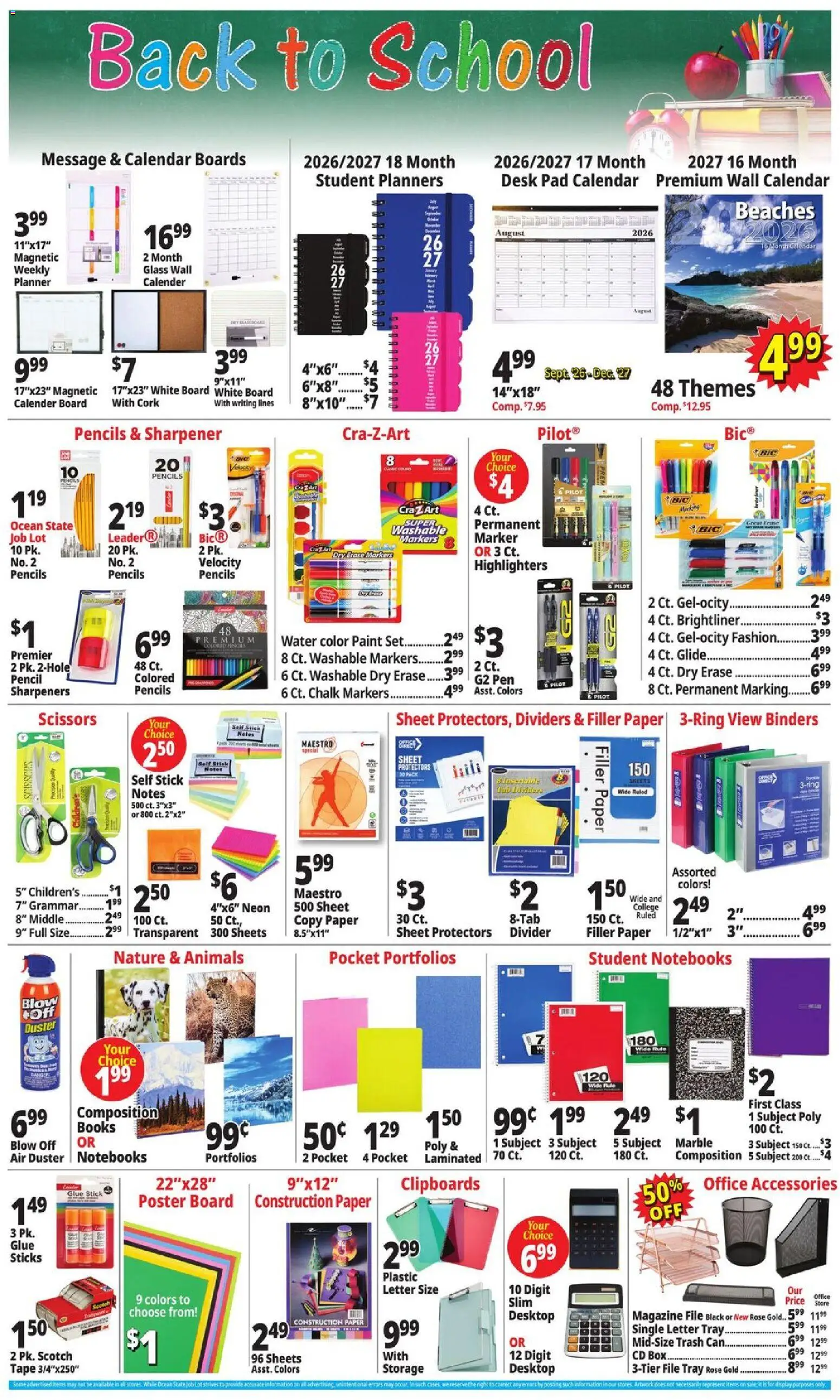 Ocean State Job Lot Weekly Ad - valid from 07/30/2026 | Page: 24 | Products: Pencil, Pen, Magazine, Books