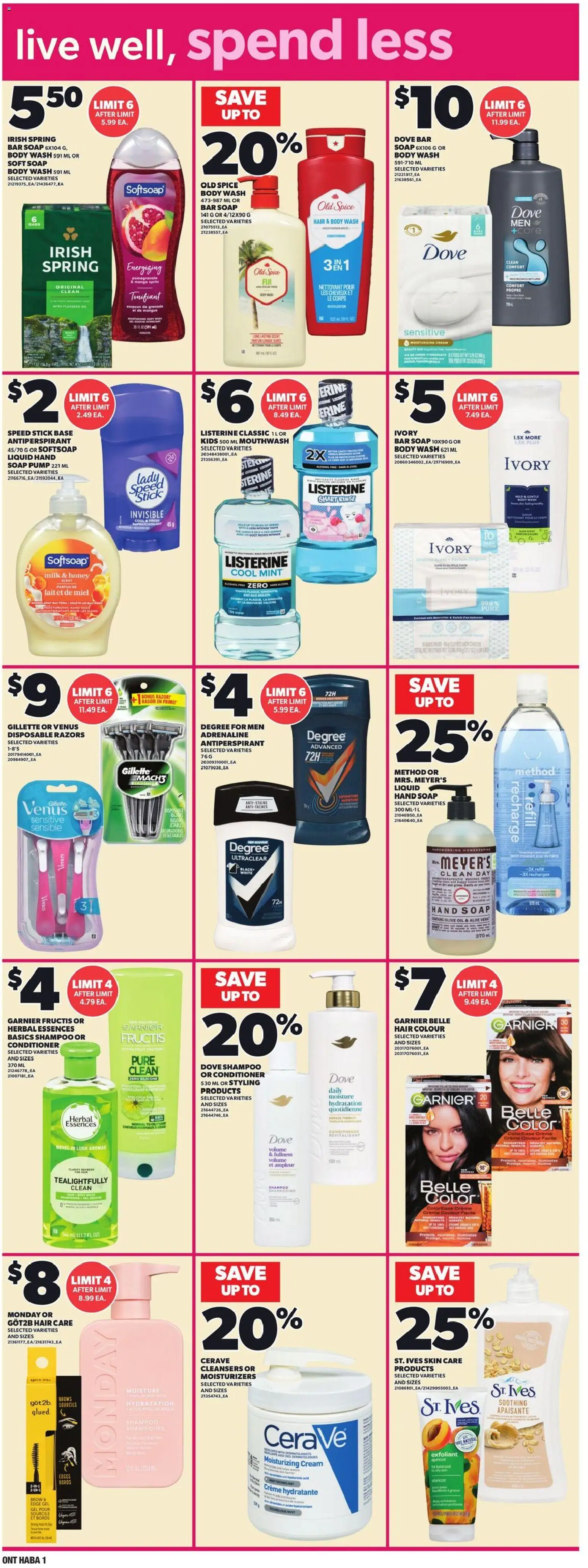 Loblaws flyer valid from 09.04.2026 | Page: 14 | Products: Cream, Conditioner, Body wash, Mouthwash