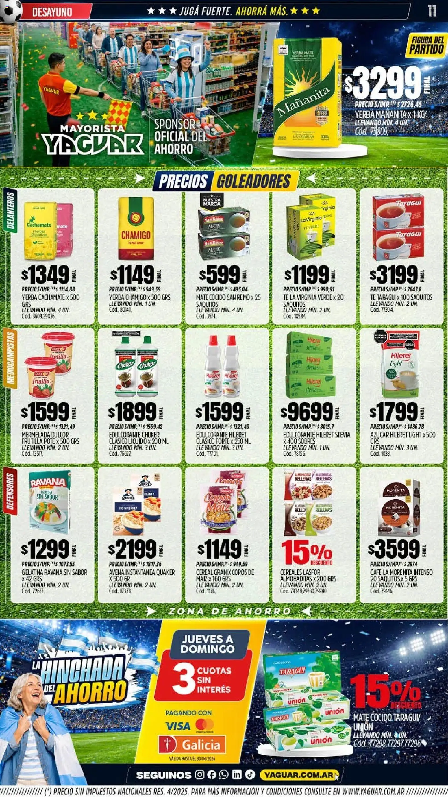 Yaguar - Oferta Semanal Salta │ válido desde el 01.06.2026 | Página: 10 | Productos: Copos, Mate, Té, Mermelada