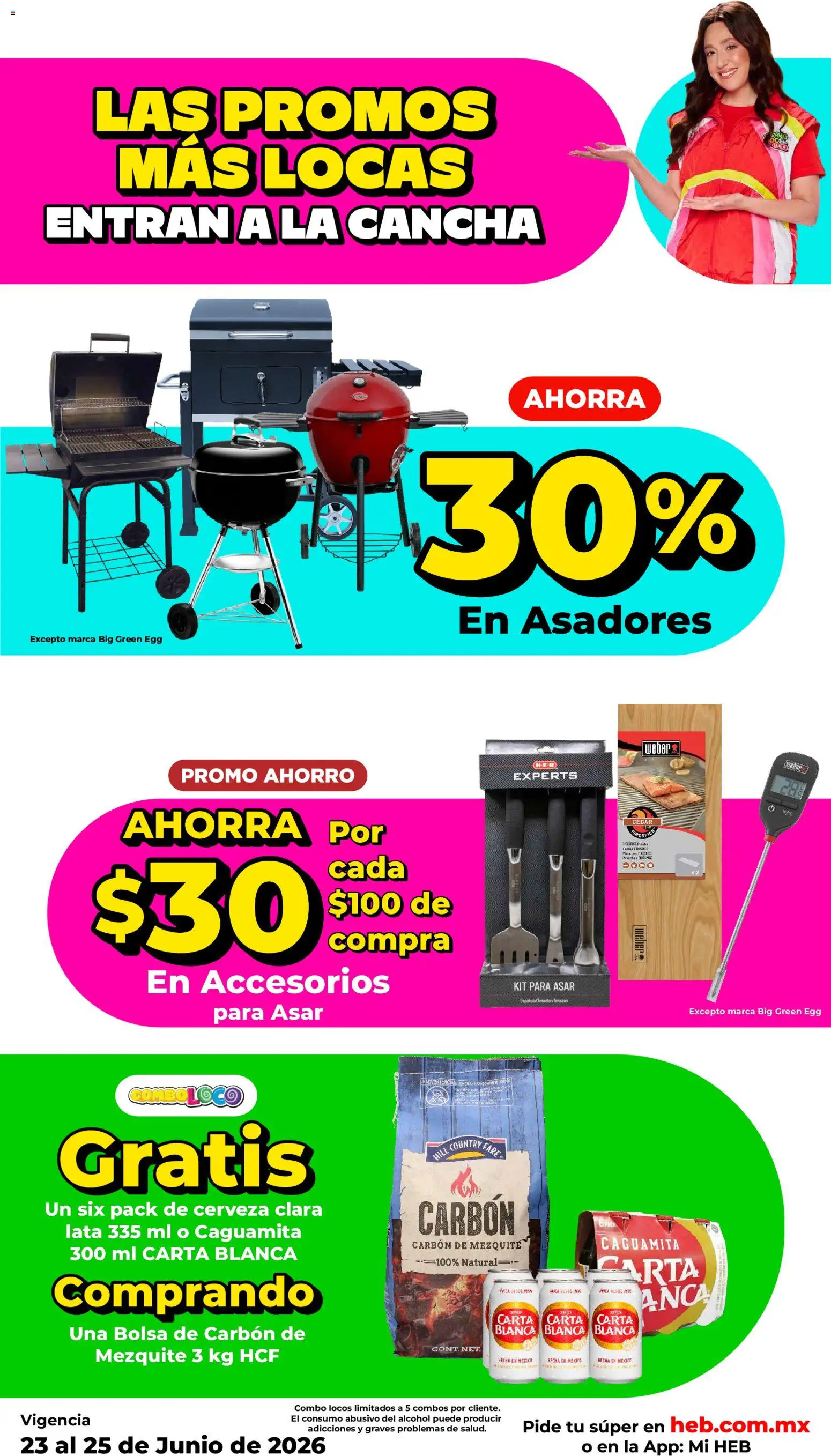 Nuevas ofertas de H-E-B válidas en toda la República Mexicana desde el 23/06/2026. ¡Encuentra las mejores ofertas en H-E-B folleto Las promos más locas! | Página: 7 | Productos: Bolsa, Cerveza