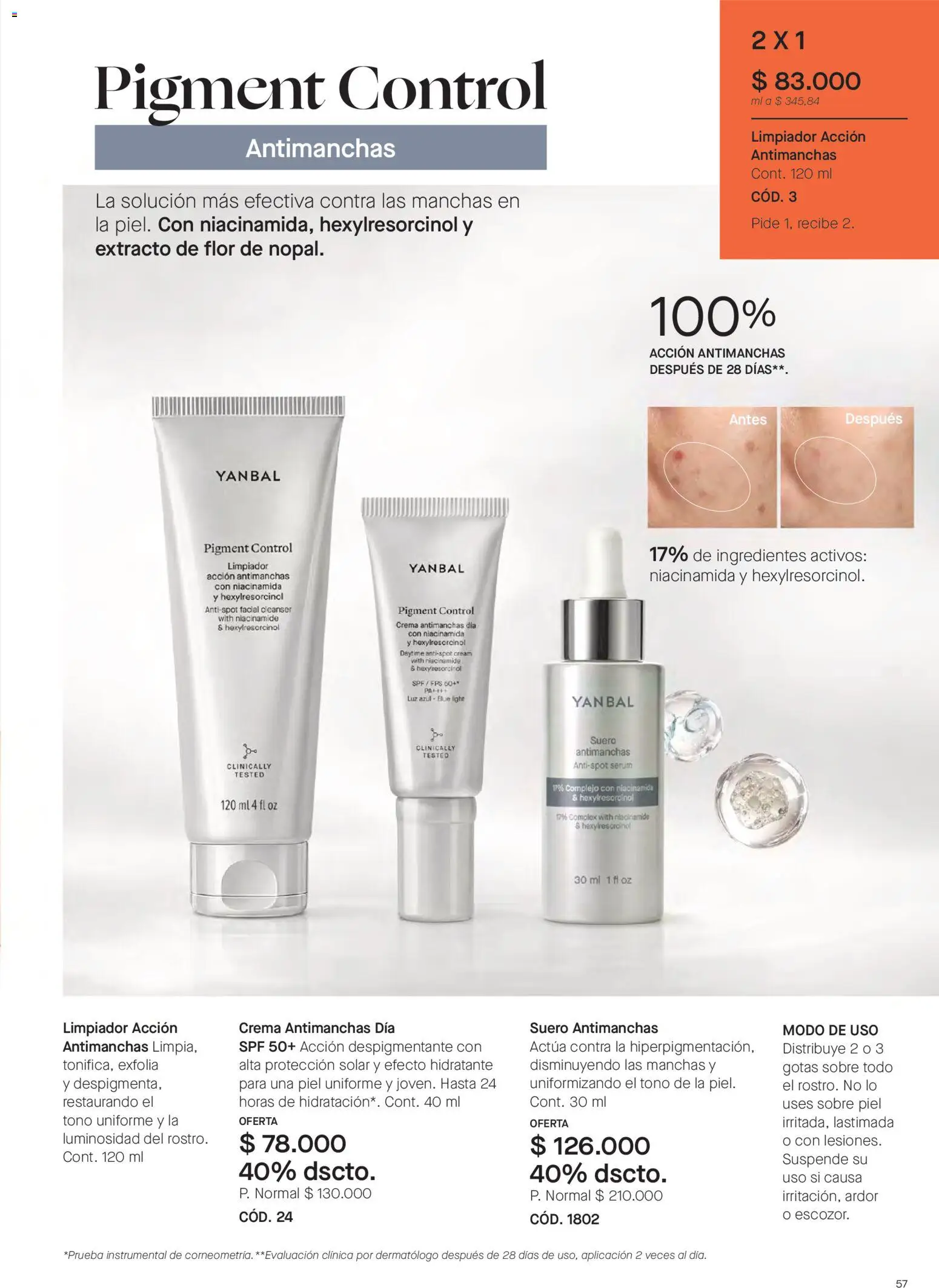Yanbal revista - valida desde el 23.05.2026 | Página: 57 | Productos: Crema, Serum, Sobre, Limpiador