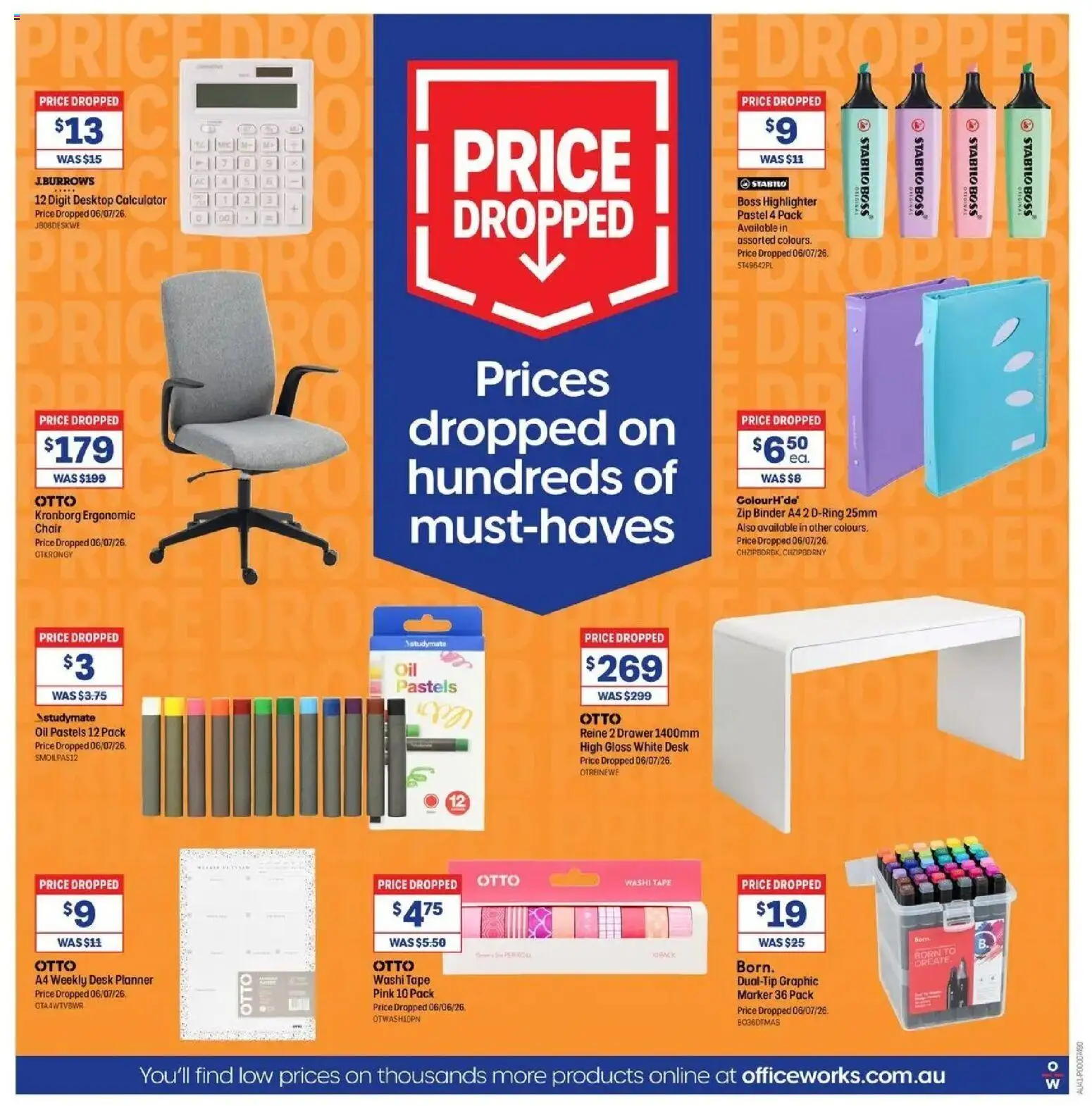 Officeworks - Beacon Deals 11/08 - 11/08/2026 > weekly / monthly specials | Page: 16 | Products: Chair, Highlighter, Oil, Calculator