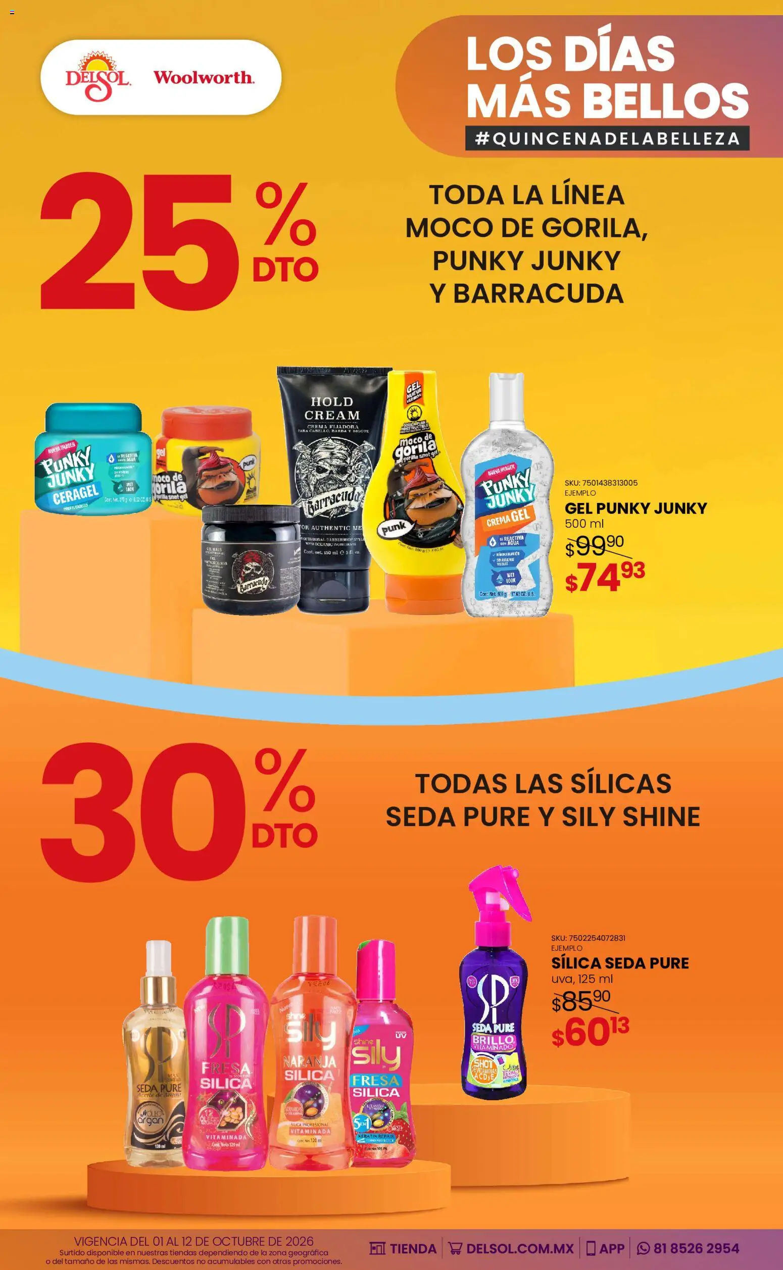 Nuevas ofertas de Del Sol y Woolworth válidas en toda la República Mexicana desde el 01/10/2026. ¡Encuentra las mejores ofertas en Del Sol y Woolworth catálogo Los días más bellos - Quincena Belleza! | Página: 9 | Productos: Crema, Agua, Brillo, Termo