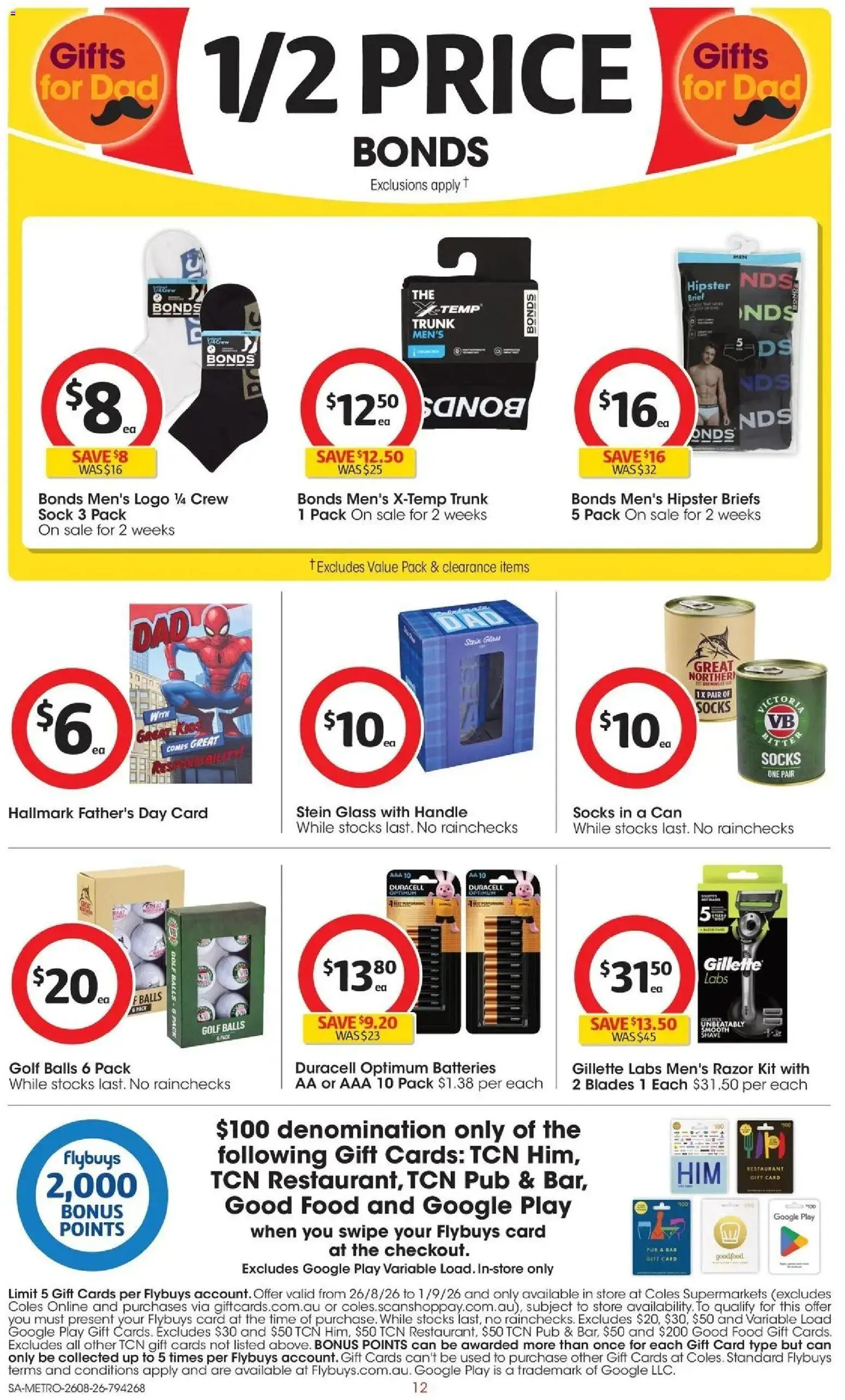 ﻿Coles catalogue valid from 26/08/2026 > Online Australia | Page: 12 | Products: Food, Razor, Briefs, Batteries