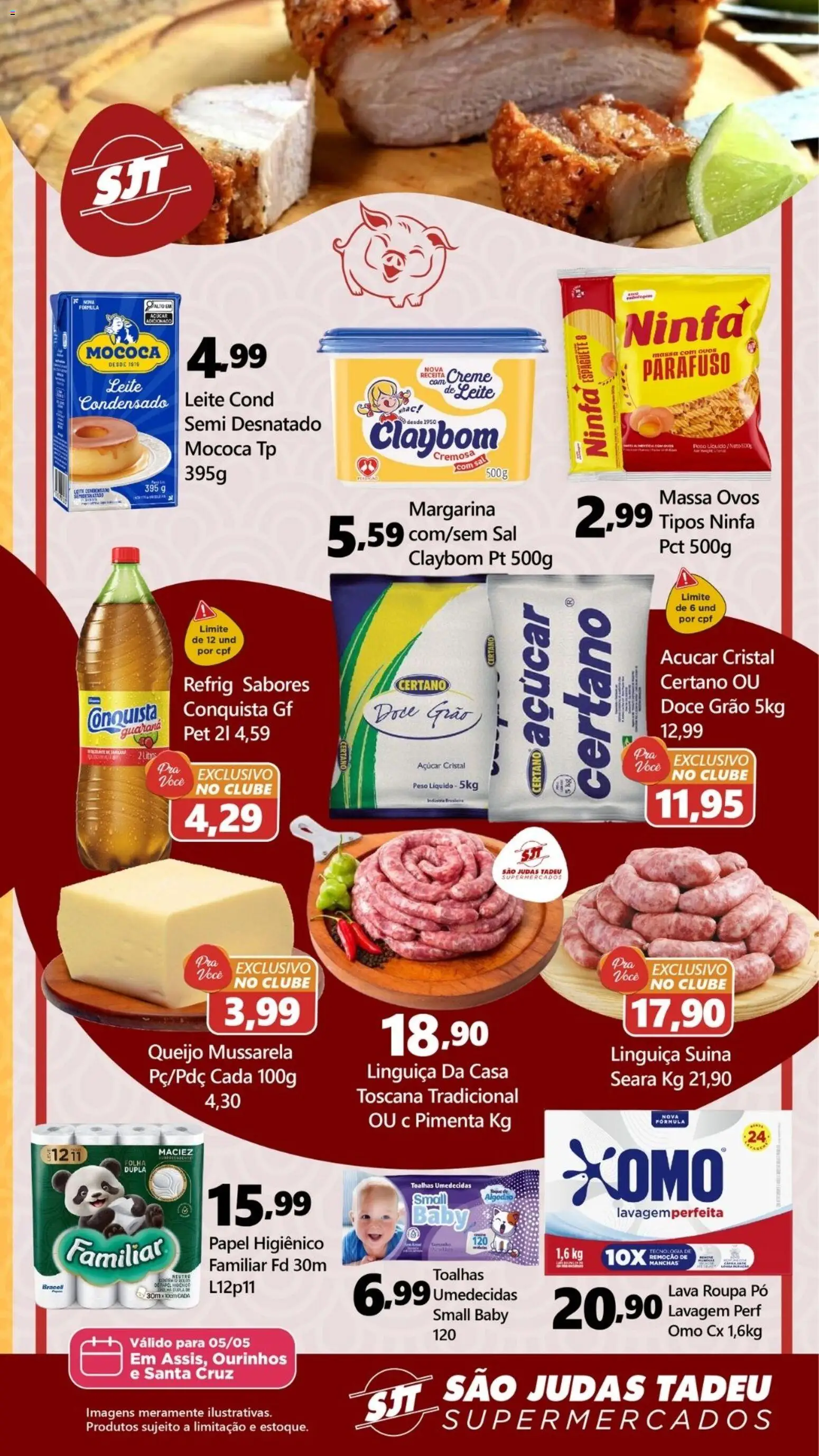 São Judas Tadeu Folheto - válido de 05.05.2026 | Página: 2 | Produtos: Queijo, Açúcar, Sal, Margarina