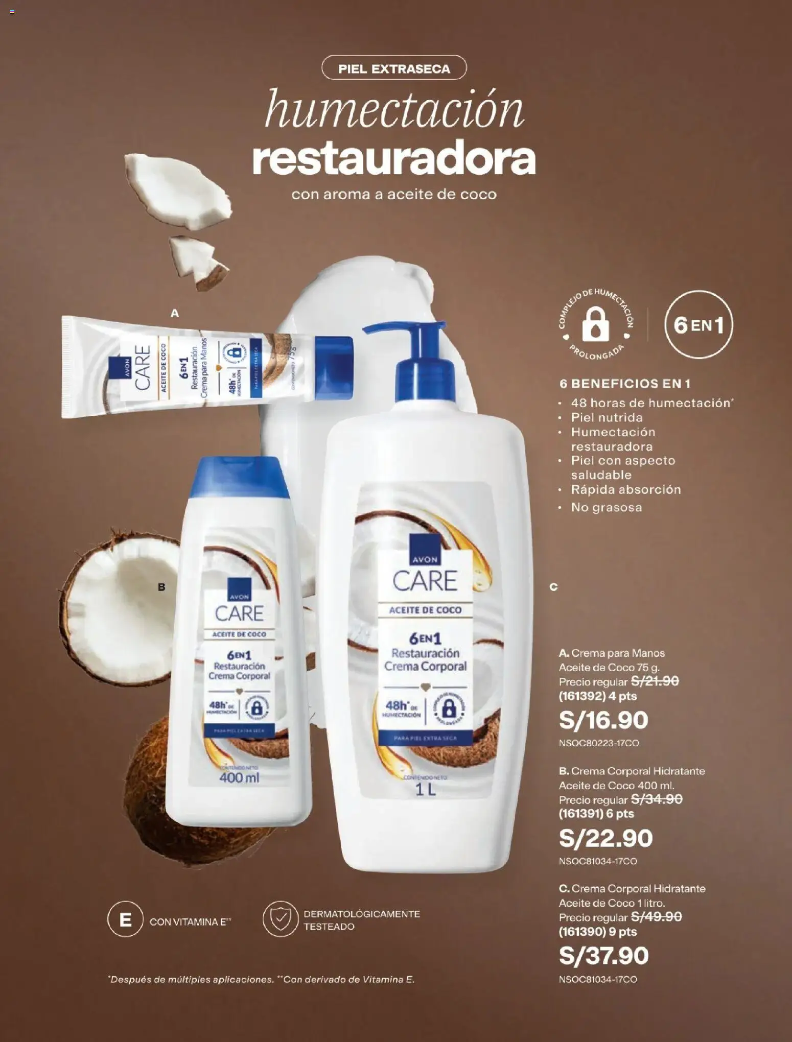 Catálogo Avon válido desde 22/07/2026 | Página: 130 | Productos: Aceite, Crema, Coco, Crema para manos
