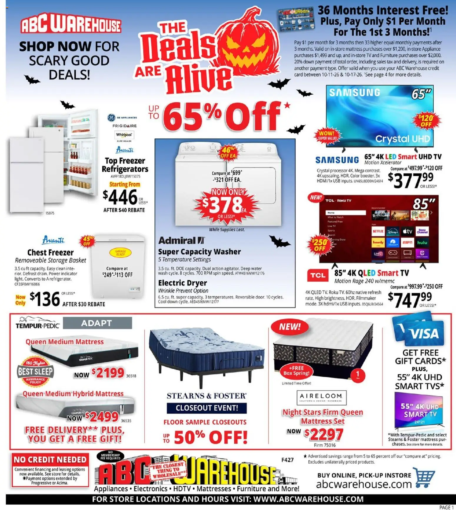 ABC Warehouse Weekly Ad - valid from 10/11/2026 | Page: 1