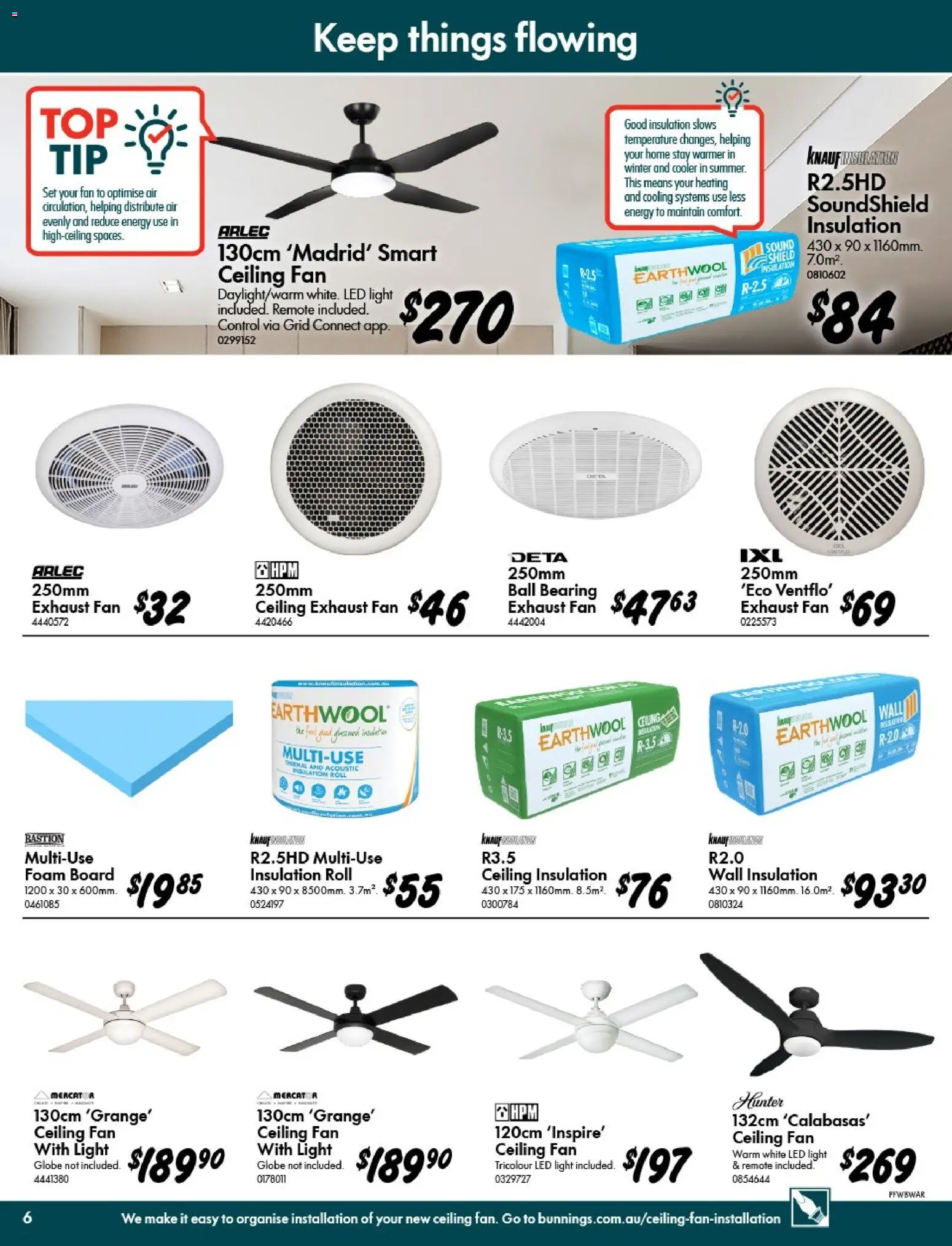 Bunnings Warehouse catalogue - valid from 20.05.2026 | Page: 6 | Products: Light, Fan