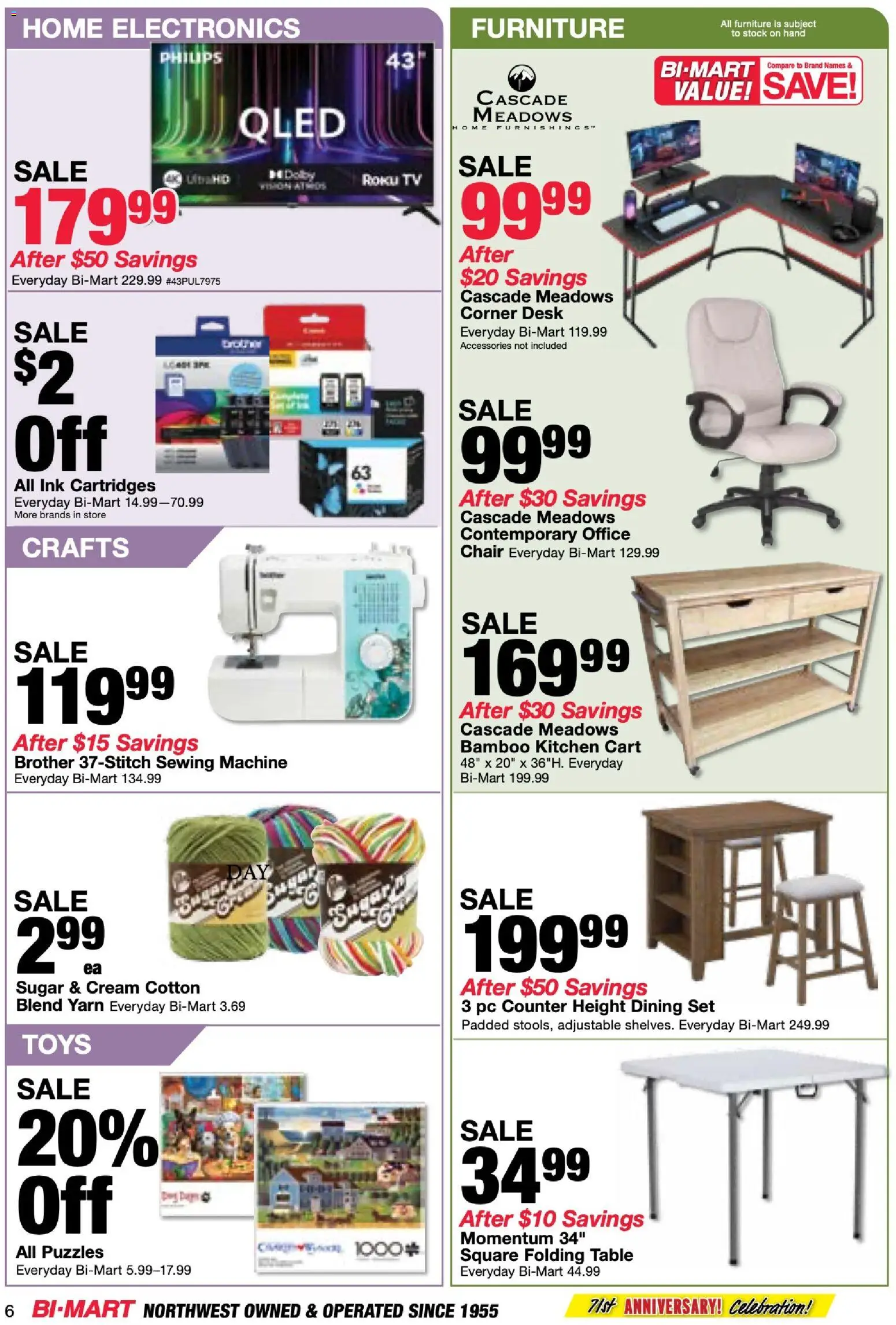 Bi-Mart Membership Saving Book - valid from 08/25/2026 | Page: 6 | Products: Table, Dining set, Desk, Toys