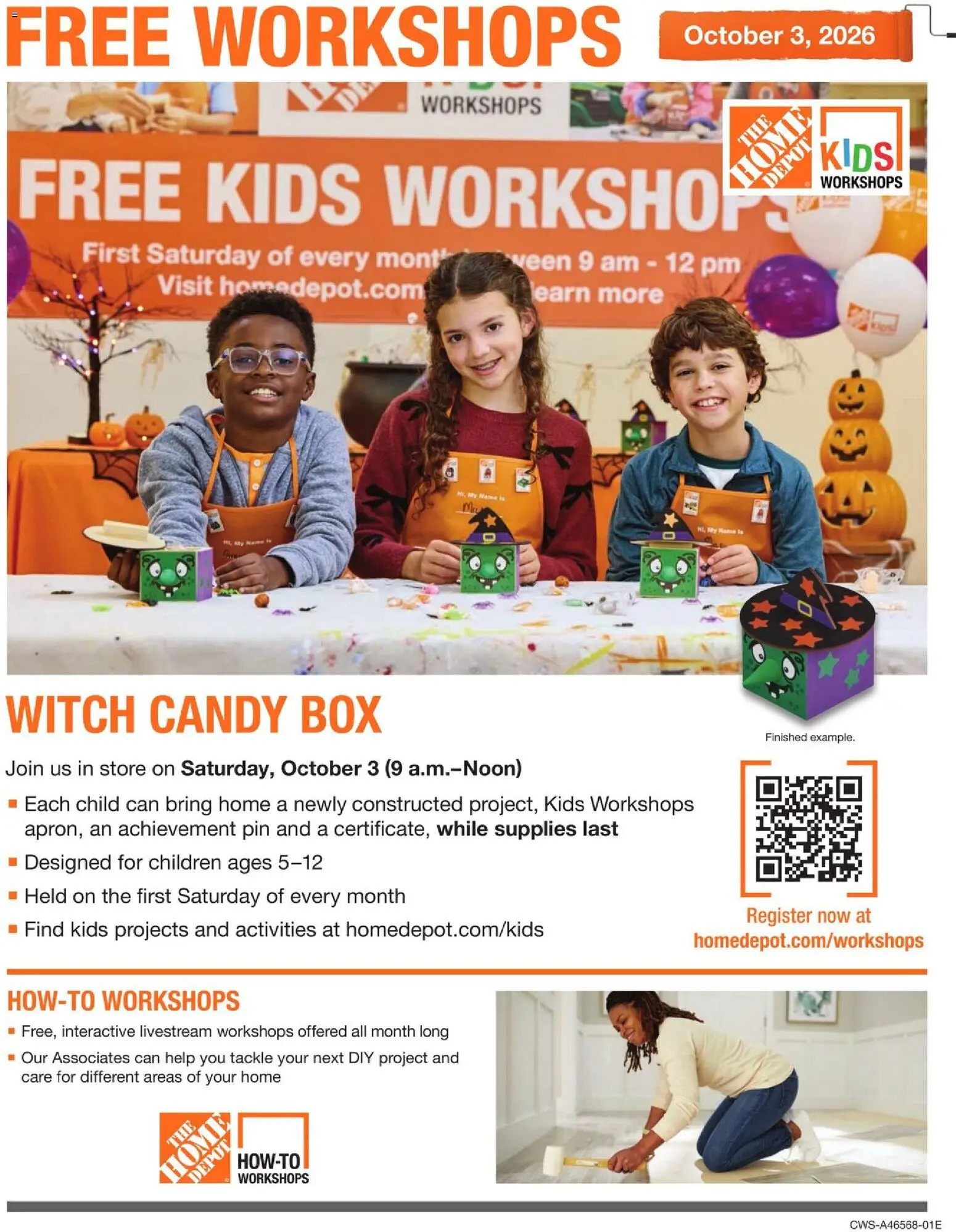 Home Depot Kids Workshops - valid from 10/03/2026 | Page: 1 | Products: Box, Candy, Pin