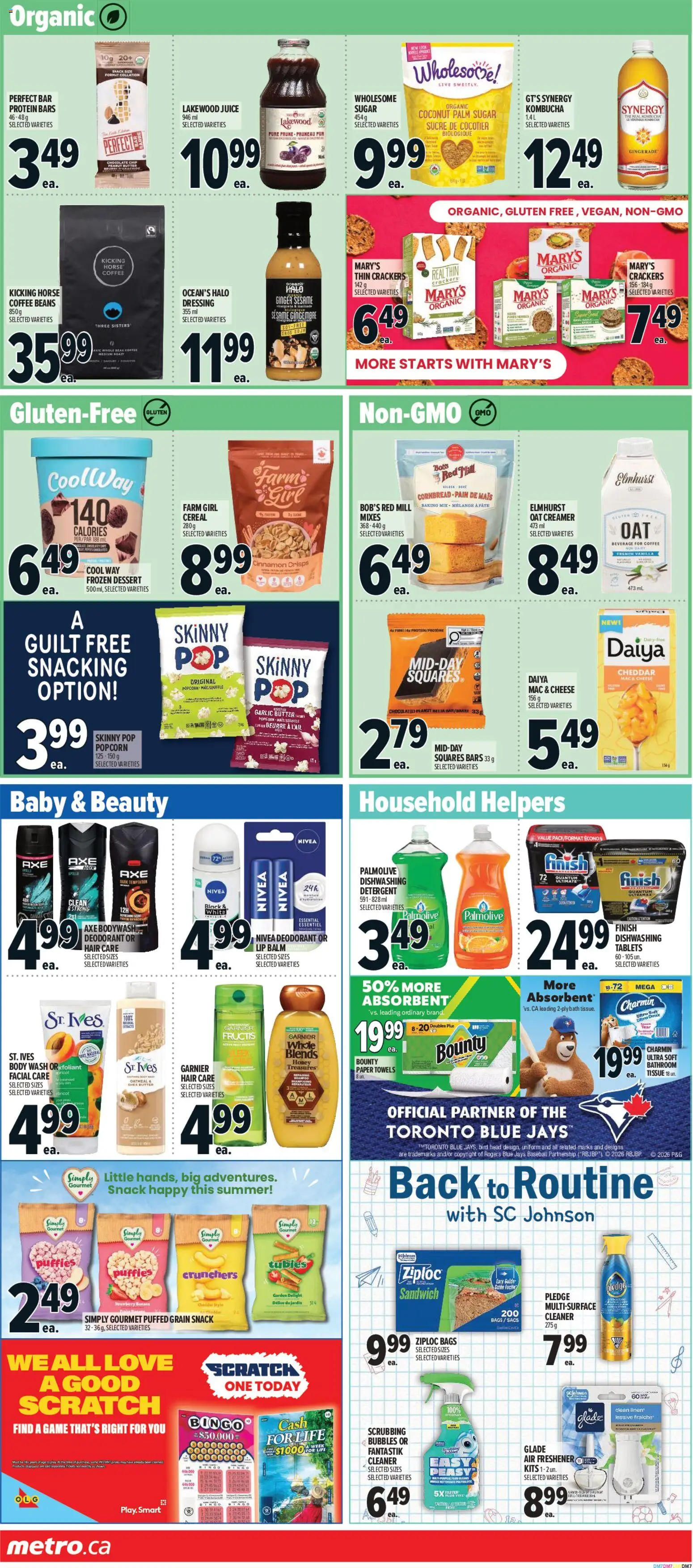 Metro flyer valid from Aug 13, 2026 | Page: 12 | Products: Crackers, Peanut butter, Popcorn, Sesame