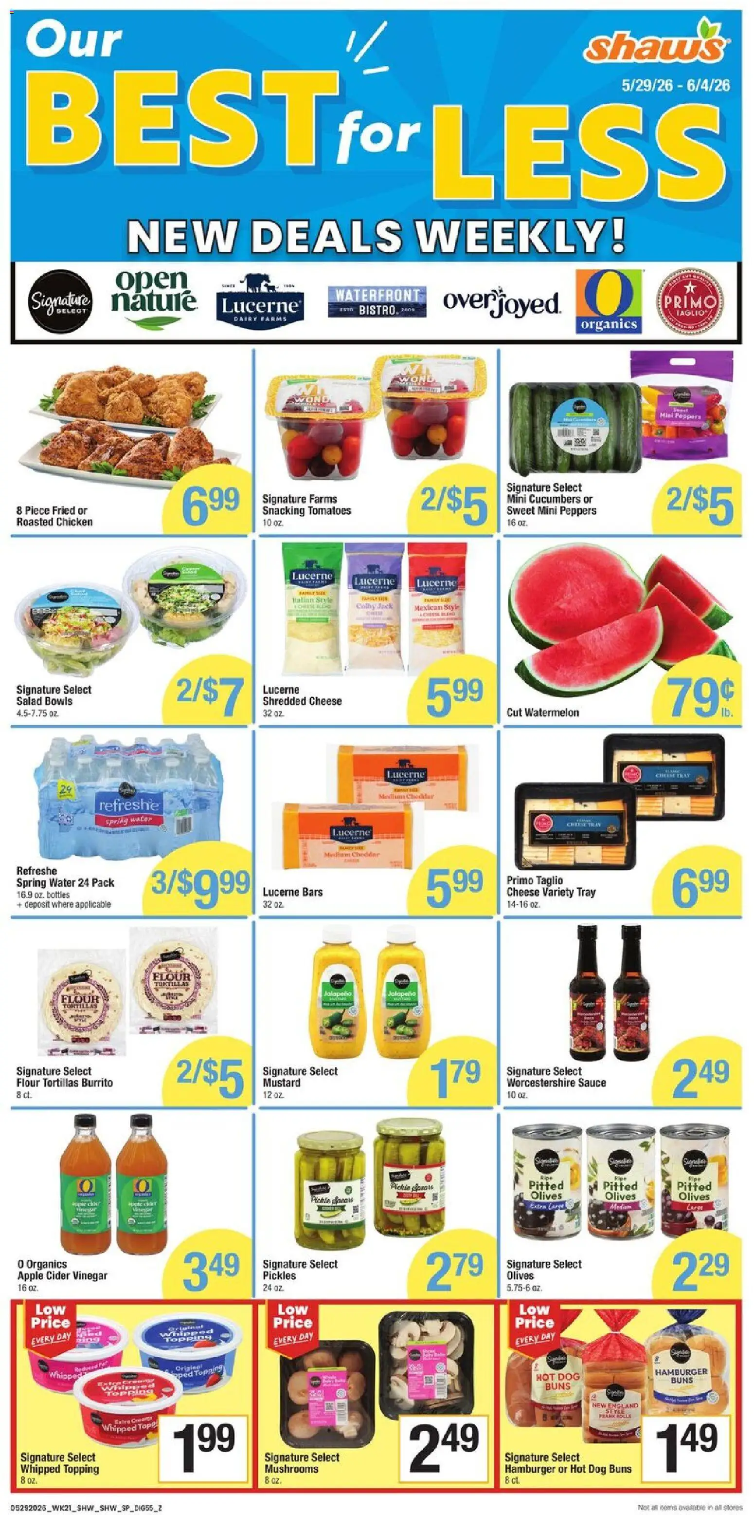 Shaw's Weekly Ad - valid from 29.05.2026 | Page: 8 | Products: Cider, Salad, Sauce, Watermelon