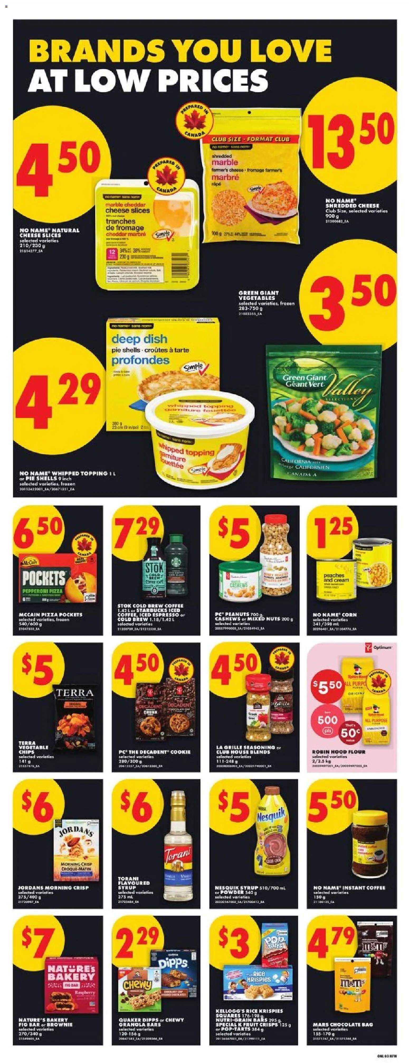 No Frills flyer valid from Aug 13, 2026 | Page: 7 | Products: Instant coffee, PC, Peanuts, Cheese