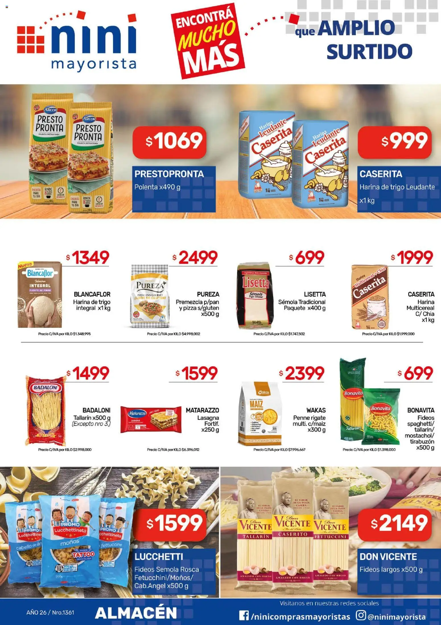 NINI Mayorista ofertas │ válido desde el 25.05.2026 | Página: 23 | Productos: Polenta, Huevo, Pan, Fideos