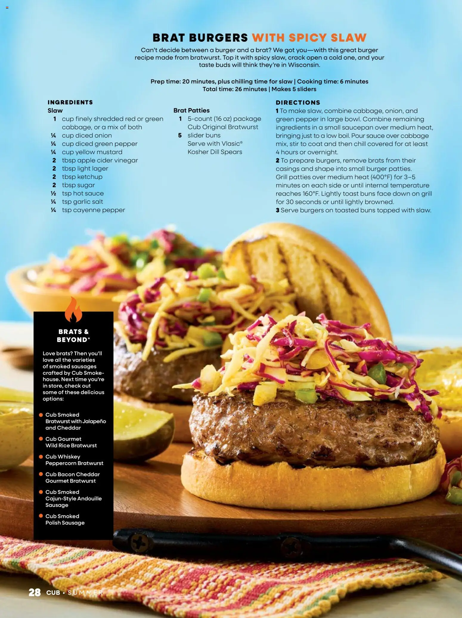 Cub Foods Magazine - valid from 06/01/2026 | Page: 28 | Products: Bratwurst, Cayenne pepper, Cabbage, Dill