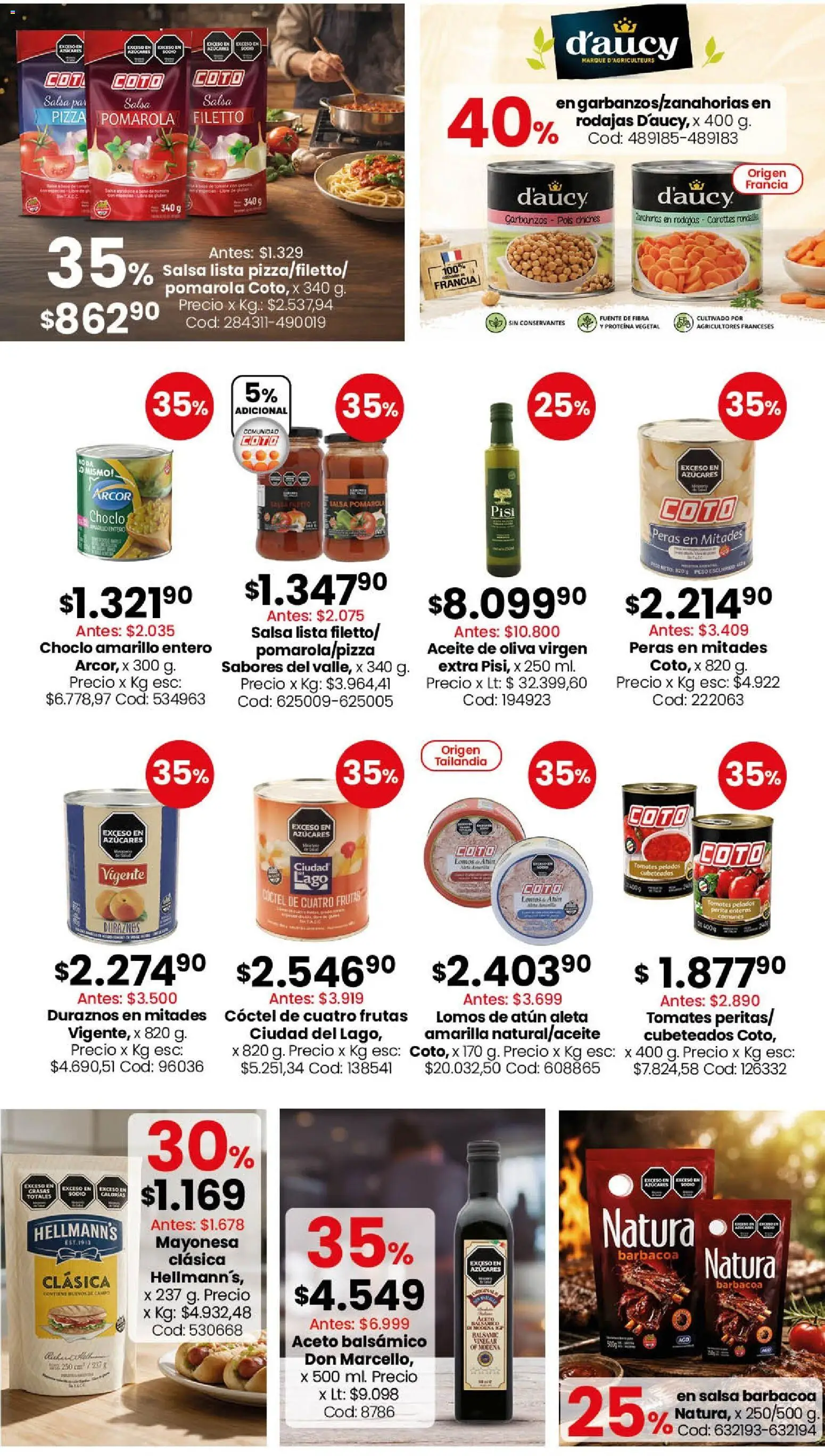 Coto - Almacén y bebidas │ válido desde el 24/08/2026 | Página: 2 | Productos: Choclo, Mayonesa, Huevos, Tomates