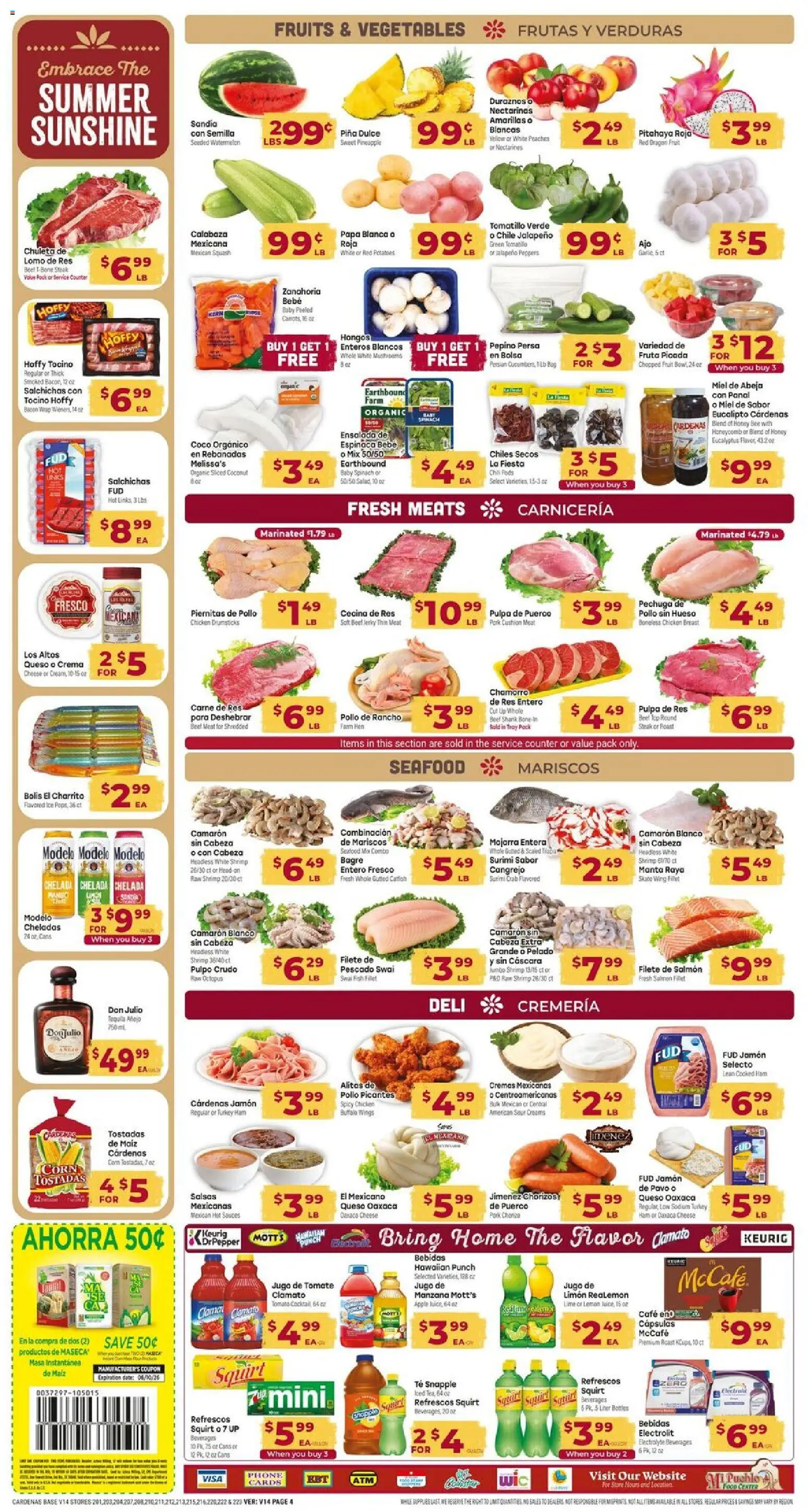 Cardenas Weekly Ad - valid from 03.06.2026 | Page: 4 | Products: Peaches, Jalapeno peppers, Pineapple, Bag