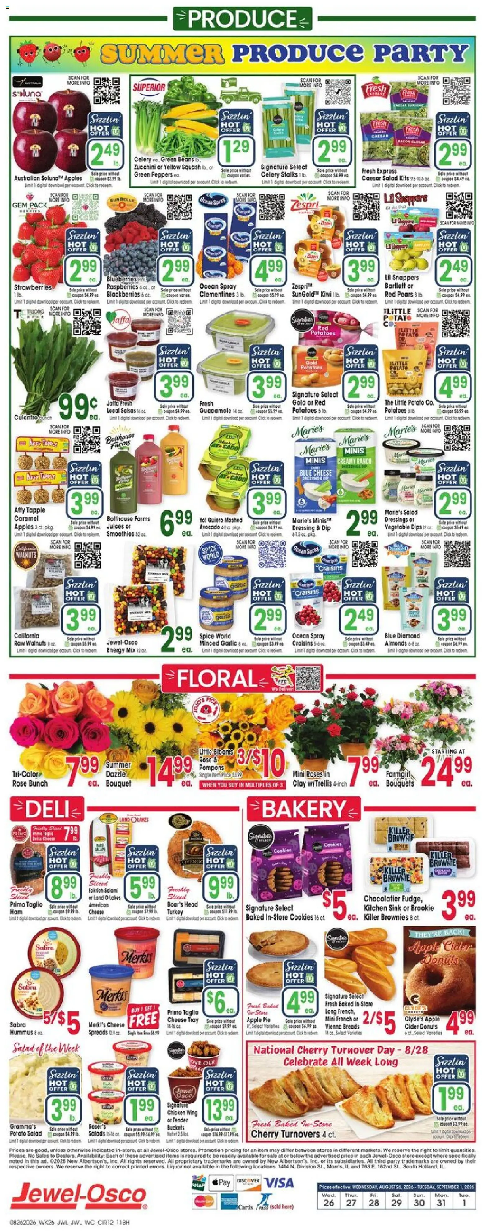 Jewel Osco Weekly Ad - valid from 08/26/2026 | Page: 12 | Products: Bakery, Guacamole, Cookies, Hummus