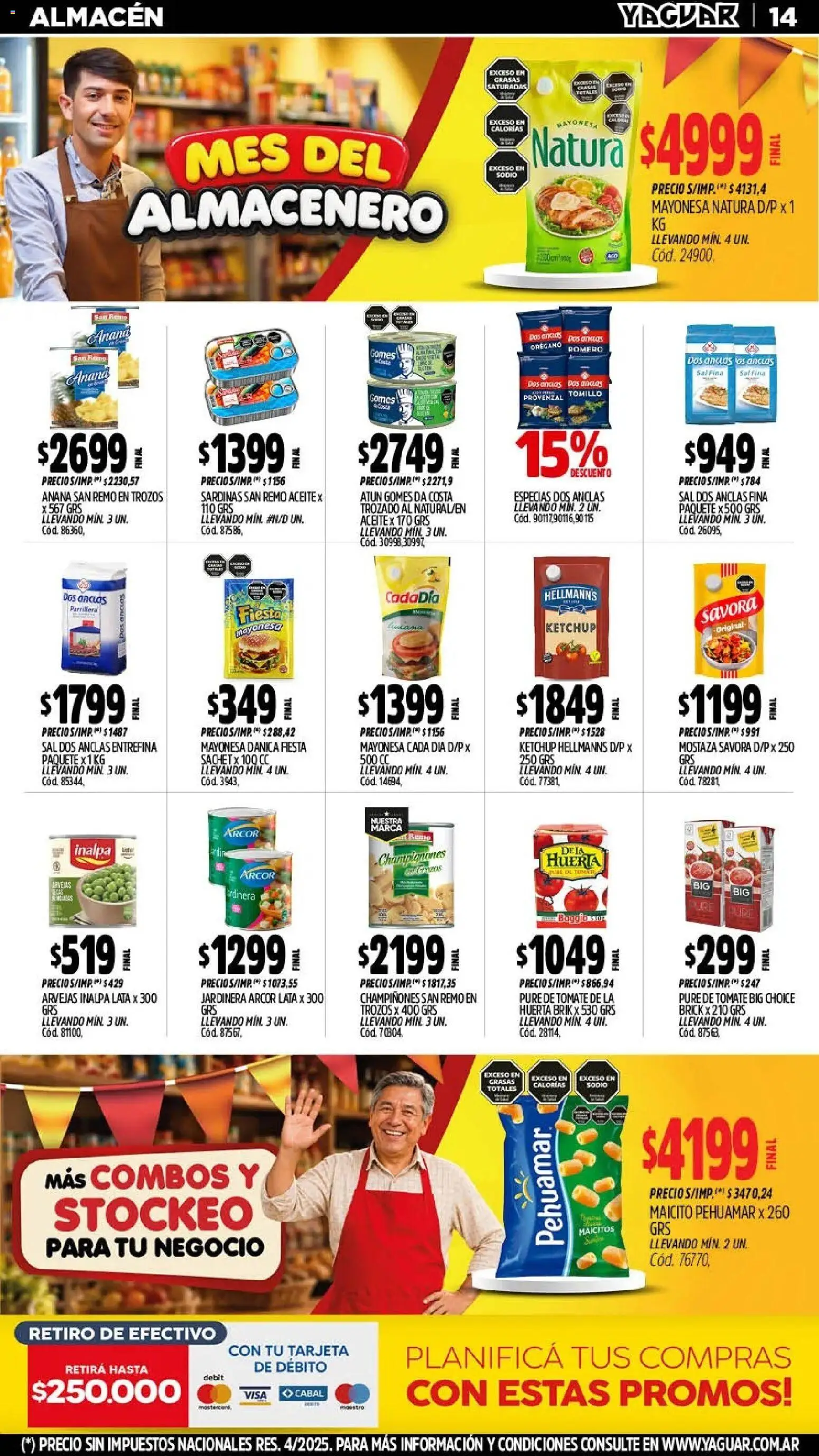 Yaguar - Oferta Semanal Trelew │ válido desde el 28/09/2026 | Página: 14 | Productos: Mayonesa, Ketchup, Arvejas, Ananá