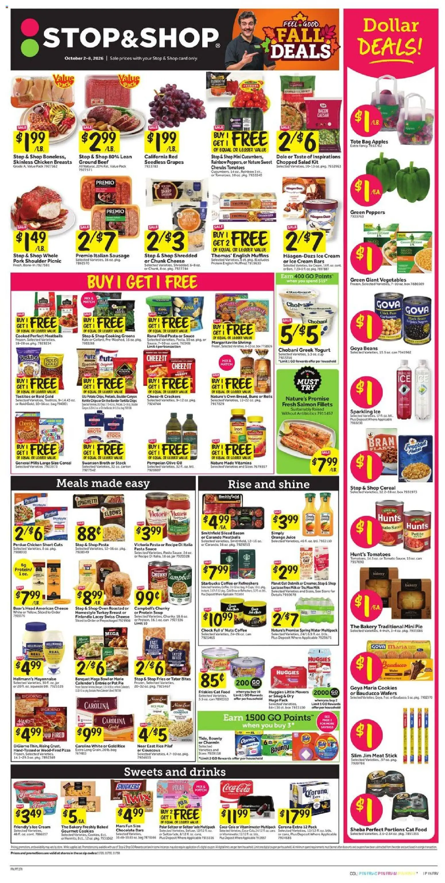 Stop & Shop Weekly Ad - valid from 10/02/2026 | Page: 1 | Products: Shrimp, Pin, Milk, Mayonnaise