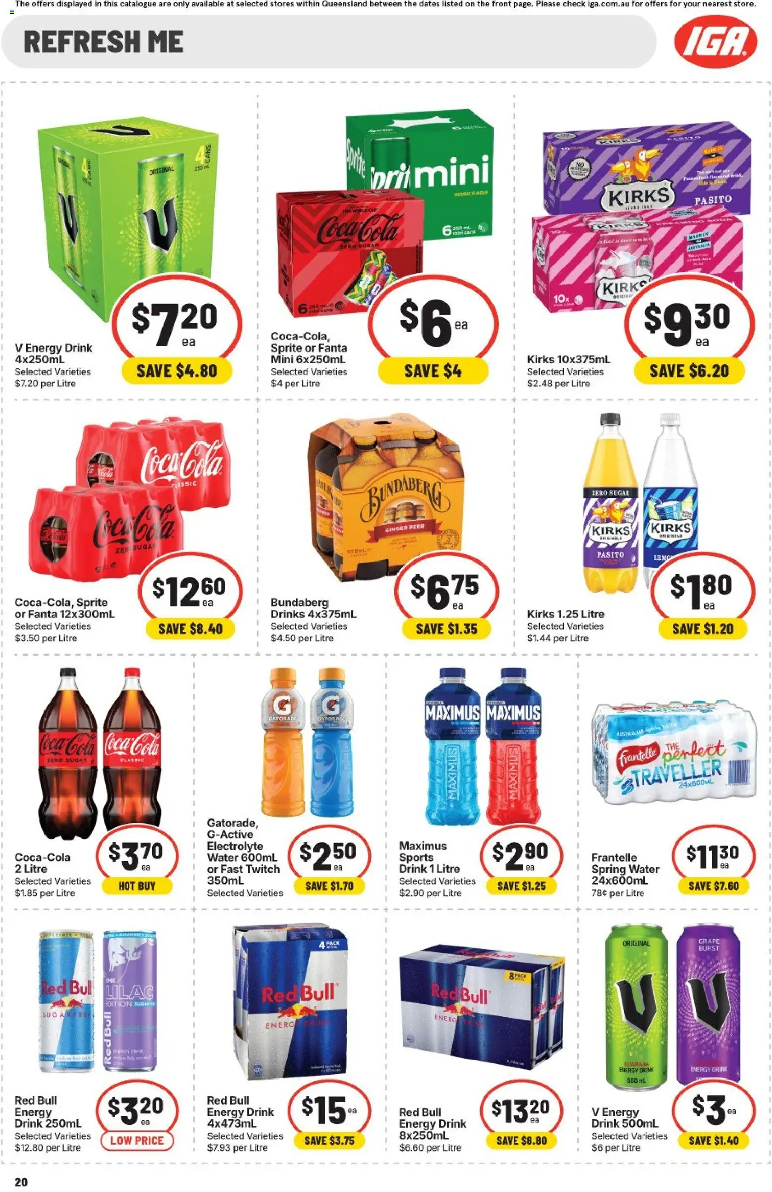 IGA catalogue - valid from 22/07/2026 | Page: 16 | Products: Energy drink, Coca Cola, Water, Sugar