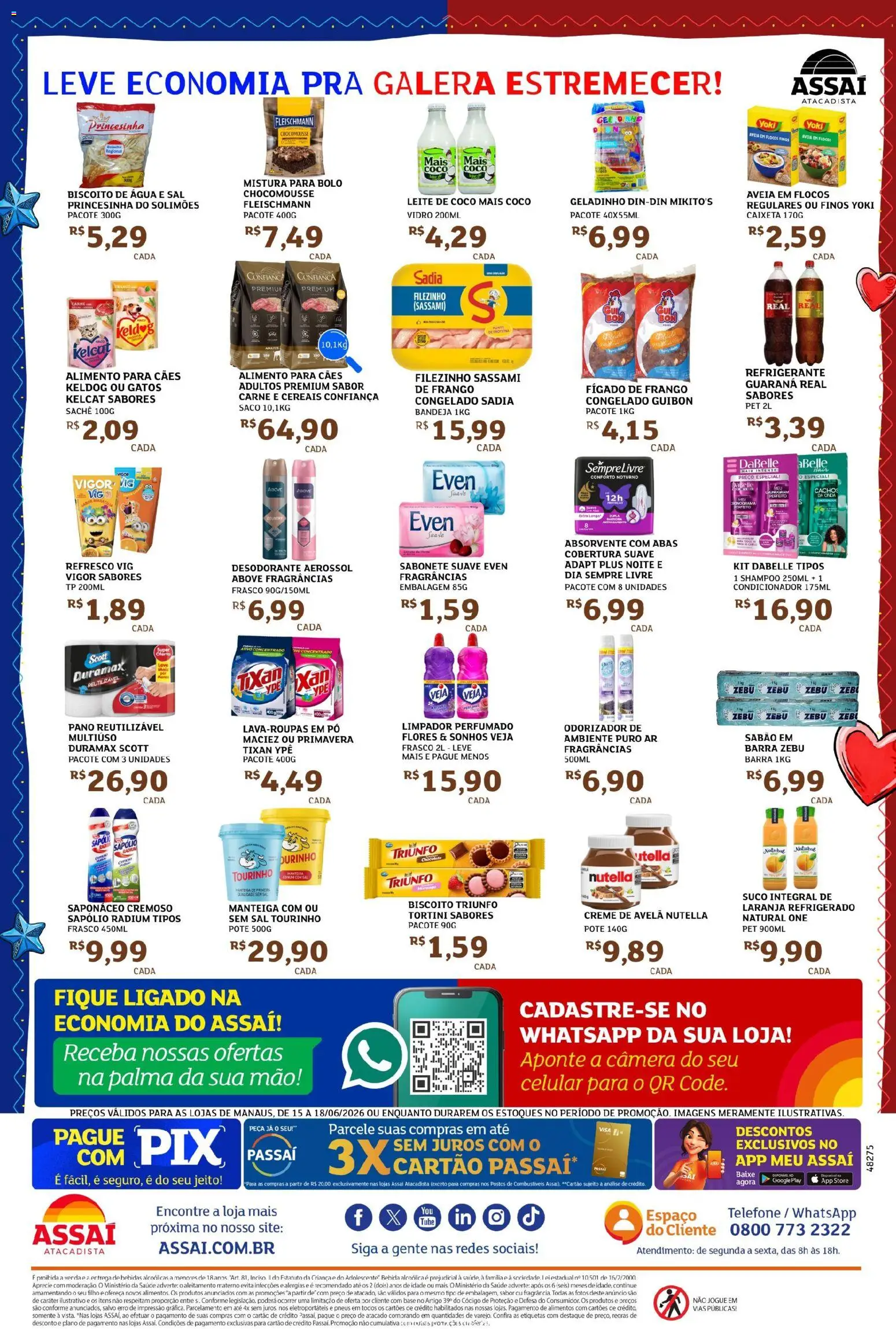 Assaí Atacadista Folheto - válido de 15.06.2026 | Página: 2 | Produtos: Refresco, Guaraná, Carne, Leite de coco