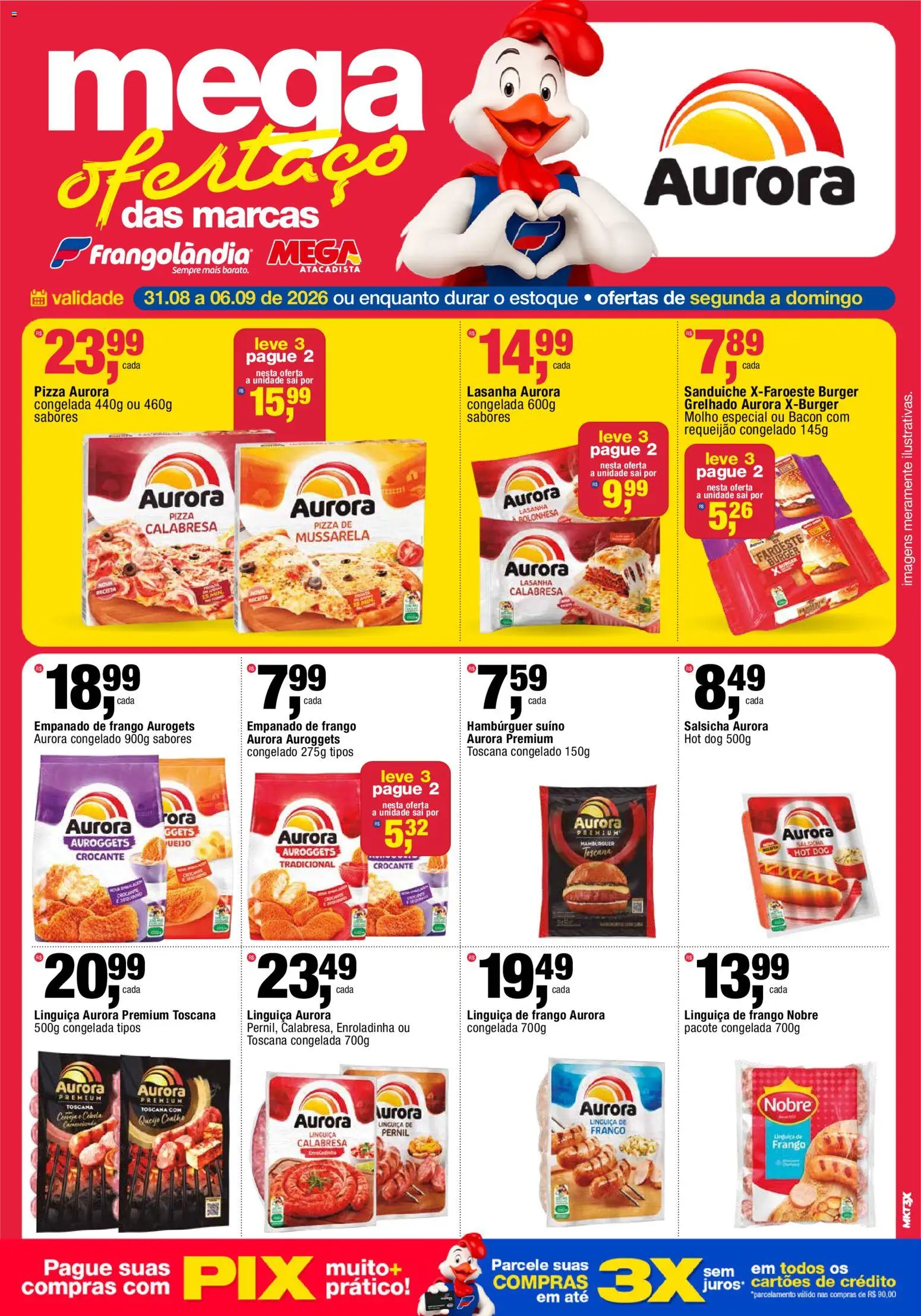 Frangolândia Folheto - válido de 31/08/2026 | Página: 6 | Produtos: Linguiça, Pernil, Pizza, Lasanha