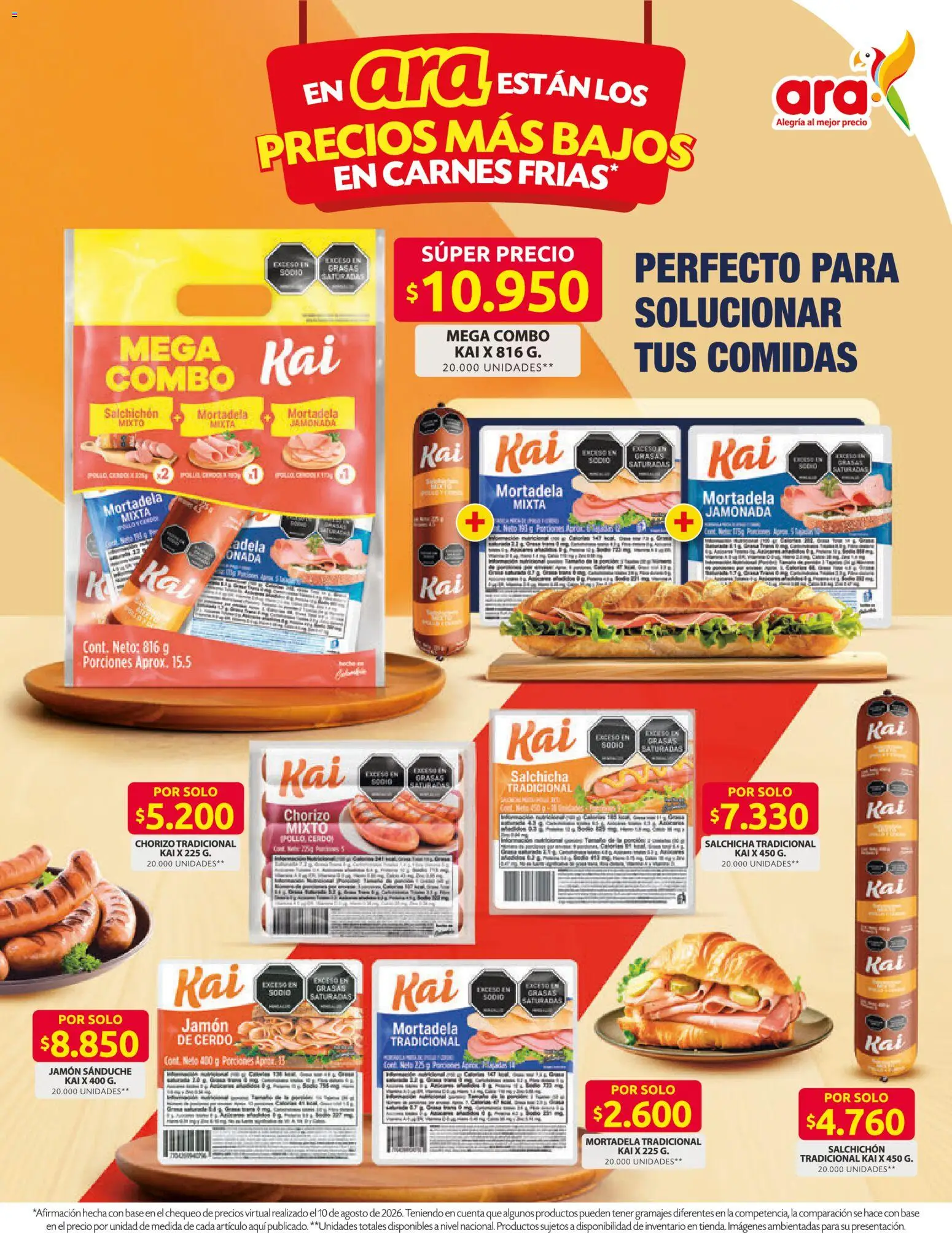 Ara revista - valida desde el 20/08/2026 | Página: 7 | Productos: Cerdo, Salchicha, Mortadela, Jamón