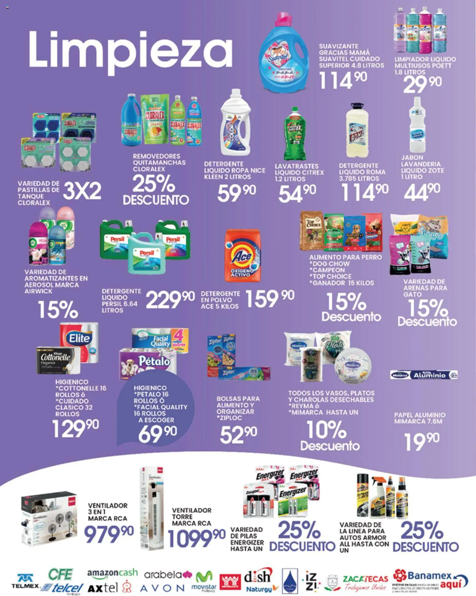 Nuevas ofertas de Alsuper válidas en toda la República Mexicana desde el 12.05.2026. ¡Encuentra las mejores ofertas en Alsuper folleto Zacatecas! | Página: 5 | Productos: Detergente, Suavizante, Papel higiénico, Pilas