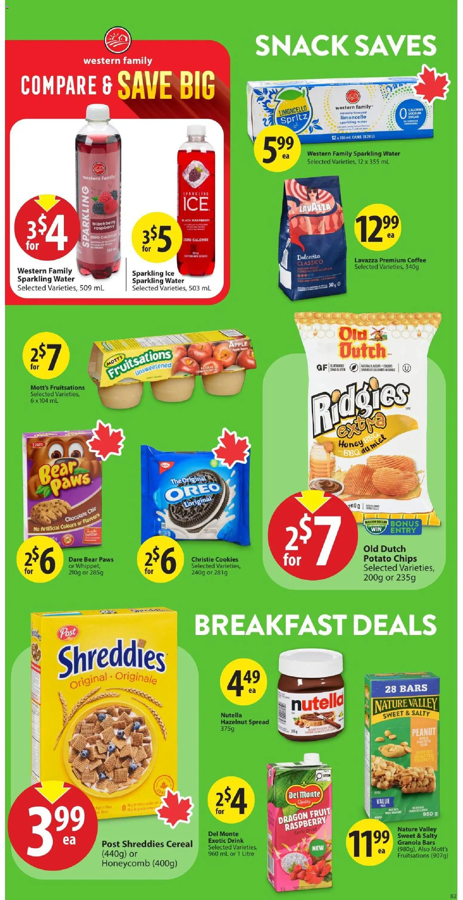 Save on foods flyer valid from Jul 16, 2026 | Page: 15 | Products: Grains, Nutella, Honey, Spread