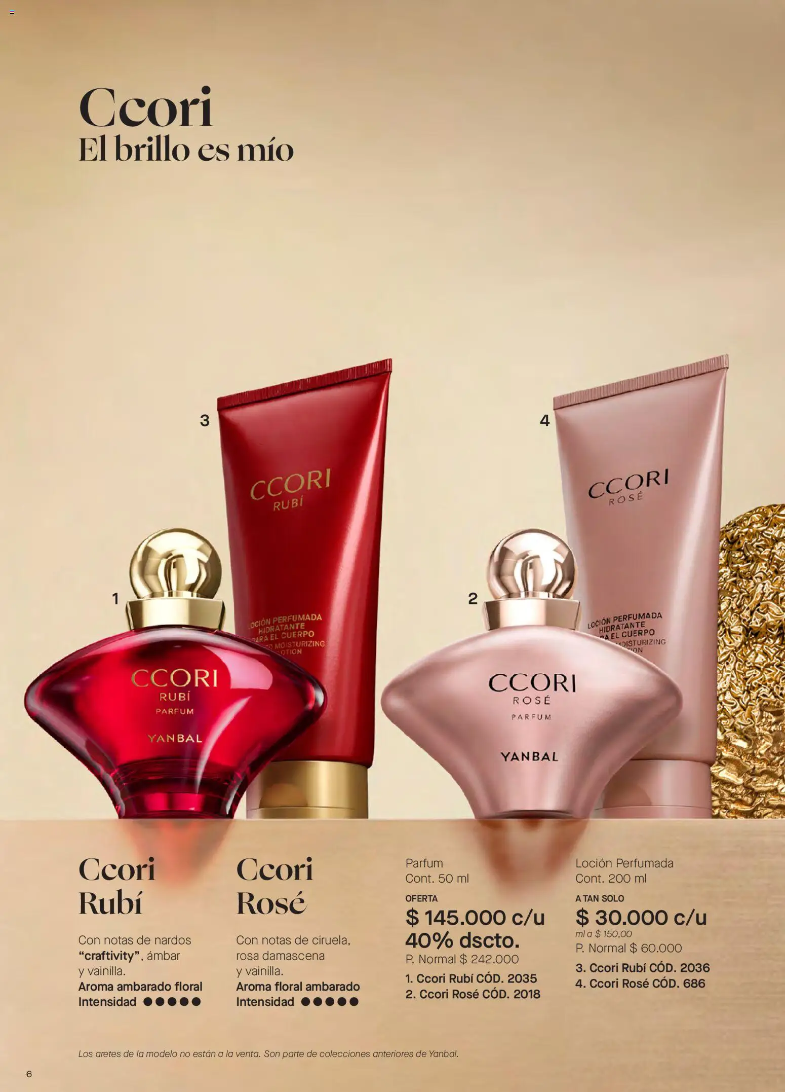 Yanbal revista - valida desde el 15/08/2026 | Página: 6 | Productos: Aretes, Brillo, Loción